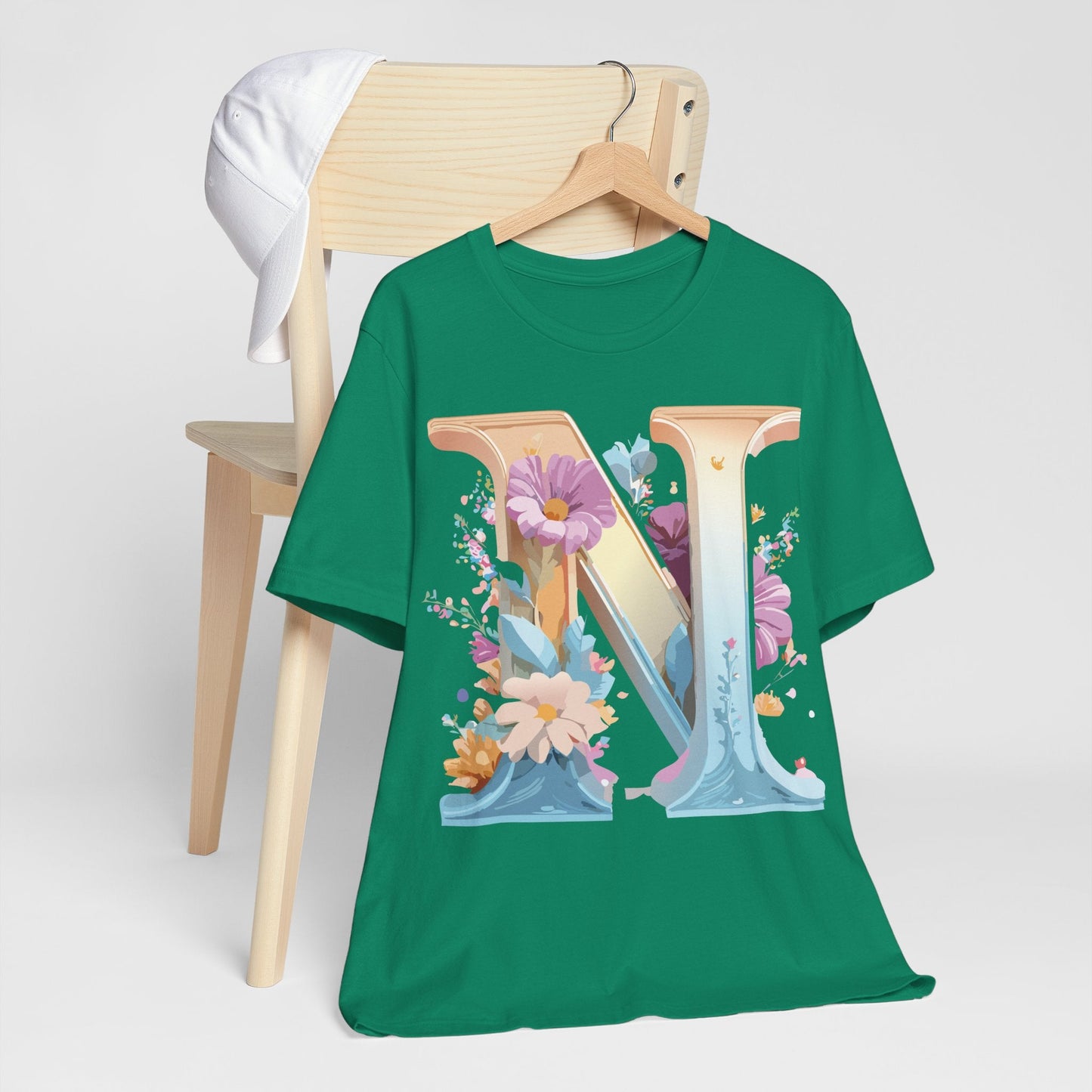 Letter N Shirt Unisex Graphic Tee By Adelpha Vintage Inspired Artwork Short Sleeve
