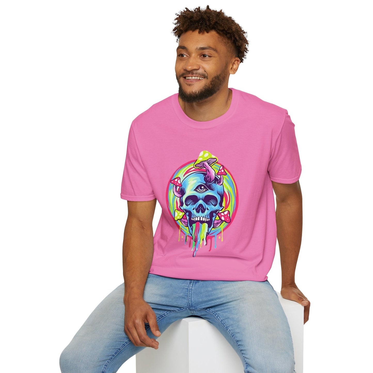 Unisex Skull Tee Shirt With Skeleton Design Cotton Softstyle 64000 T Shirt Premium Cotton Tee