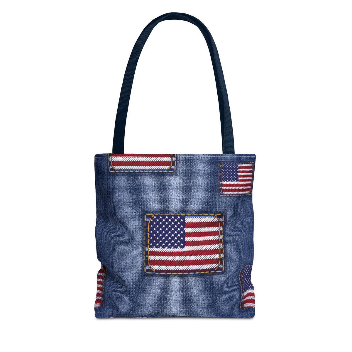 4th of July Graphic Denim Fabric Imitation Print Unisex Canvas Bag Poly Spun 3 Sizes Tote Bag 200-14
