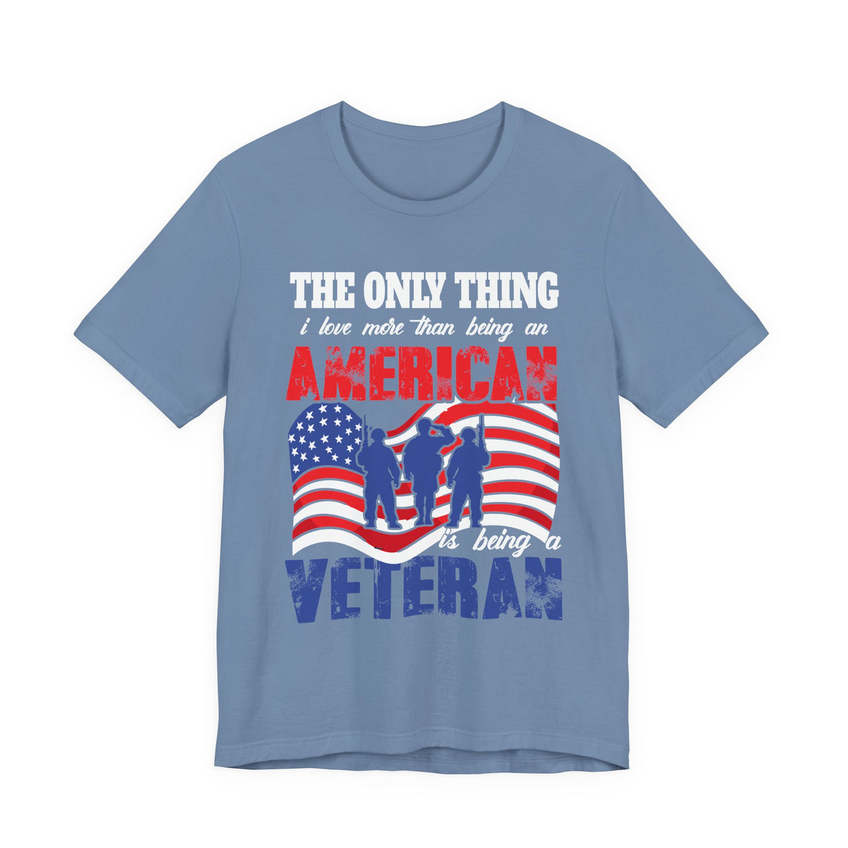 American Veteran silhouette flag T-Shirt Patriotic Veteran Unisex Cotton Tee v8