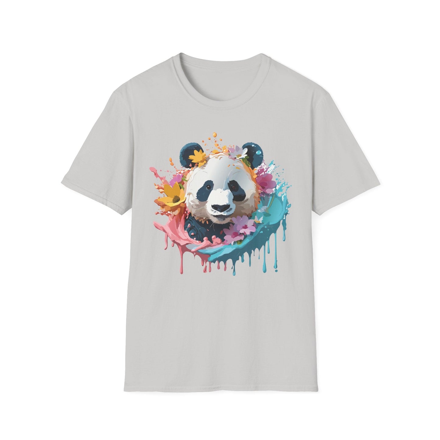 Unisex Panda Shirt Softstyle Tee 100 Percent Ring Spun Cotton Casual Animal Print