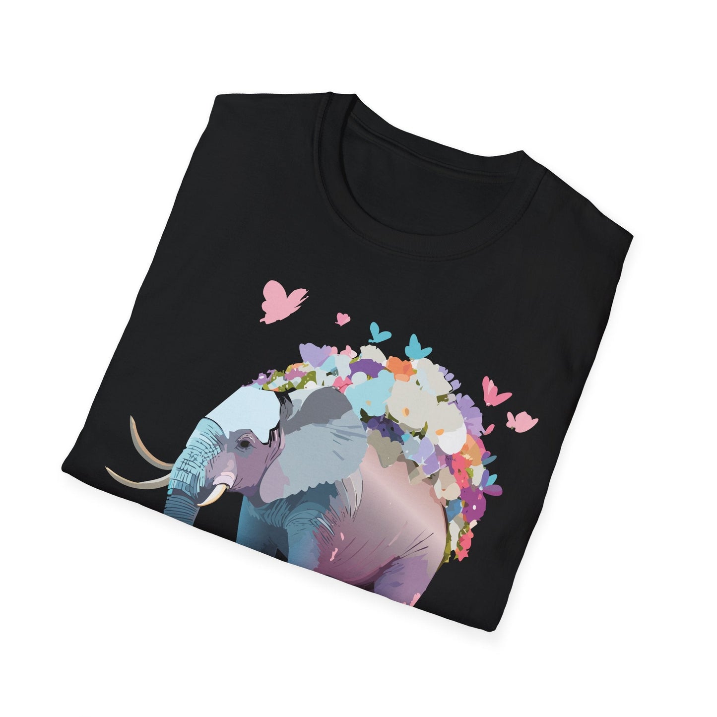 Elephant Graphic T Shirt Unisex Cotton Softstyle Tee Gildan 64000 Elephant Design For Animal Lovers