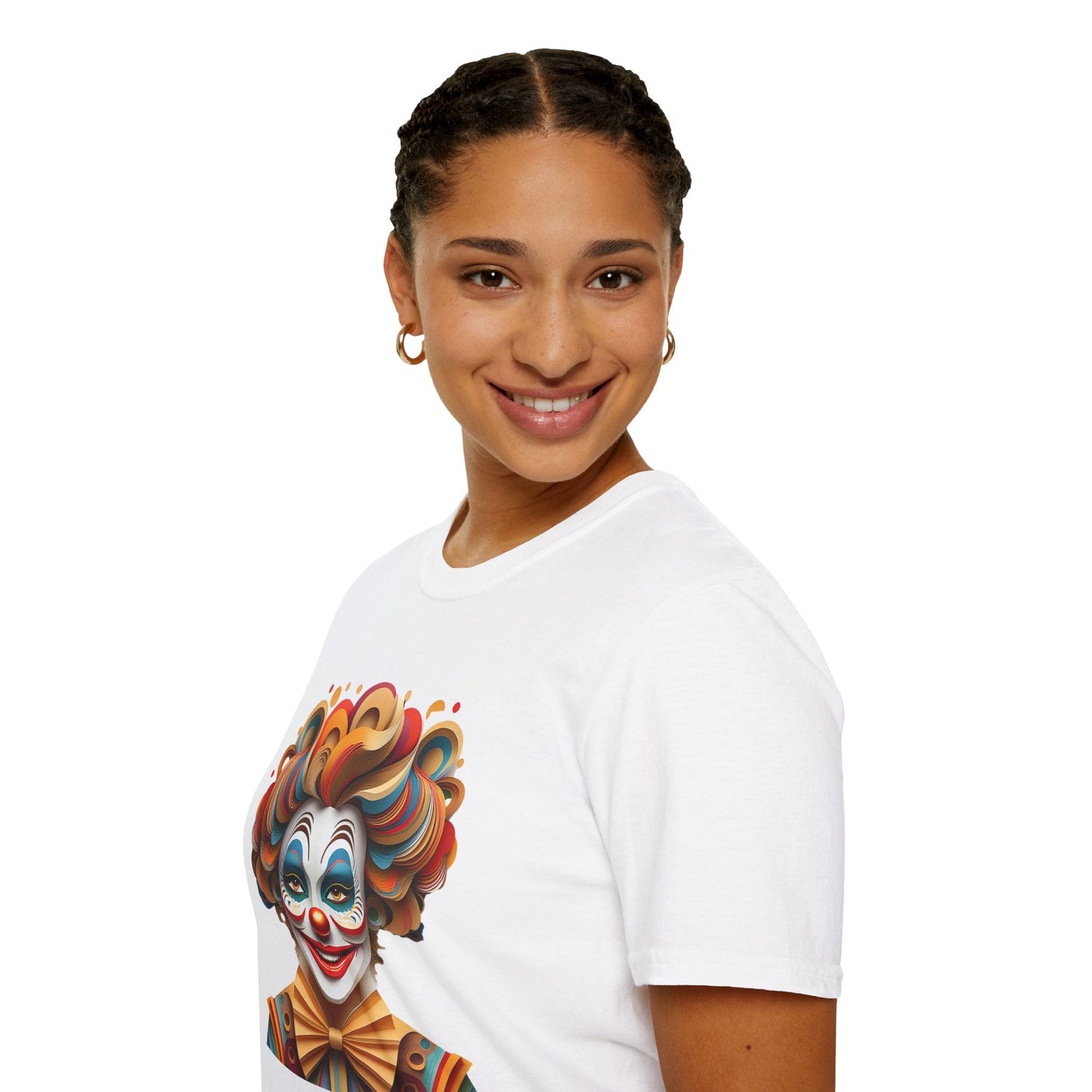 Unisex Clown Shirt Funny Man Circus Tee Short Sleeve Gildan Softstyle 64000 Cotton