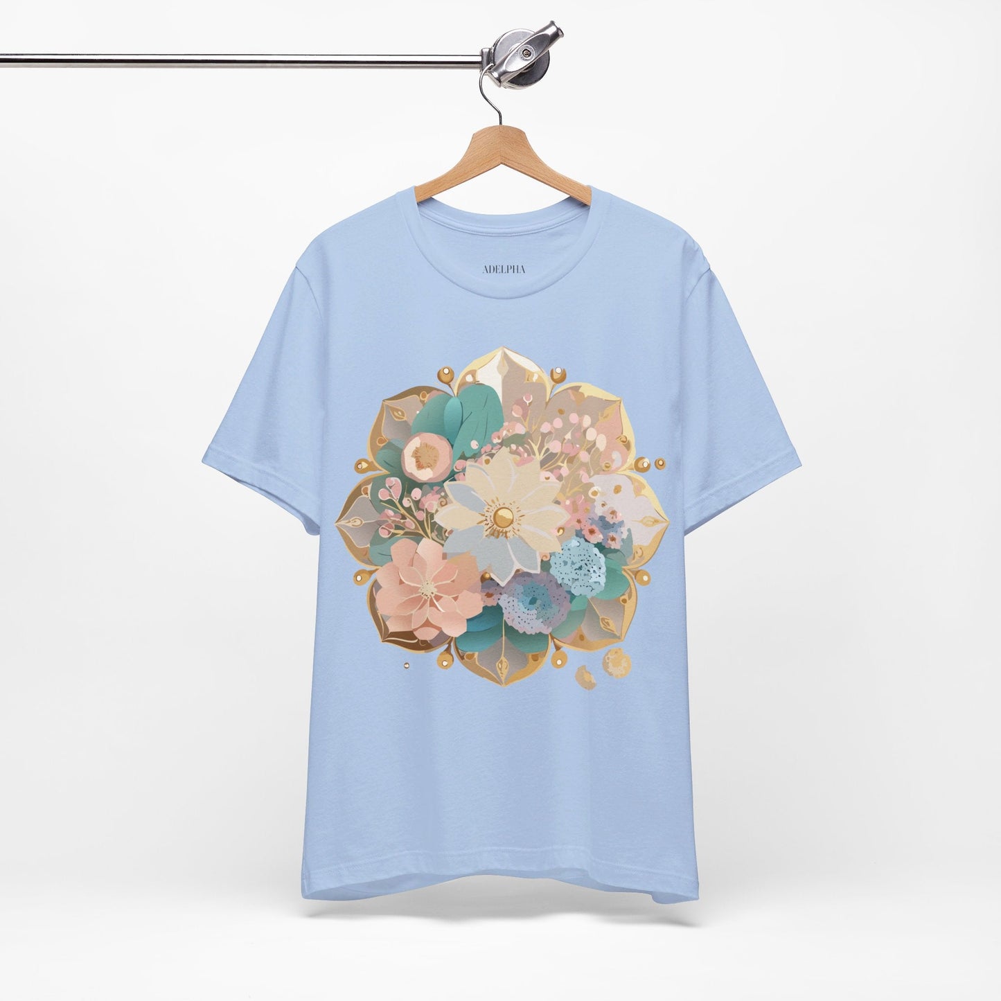Mandala Shirt Graphic Tee Unisex Jersey Short Sleeve Adelpha Art Design Vintage Inspired Artwork