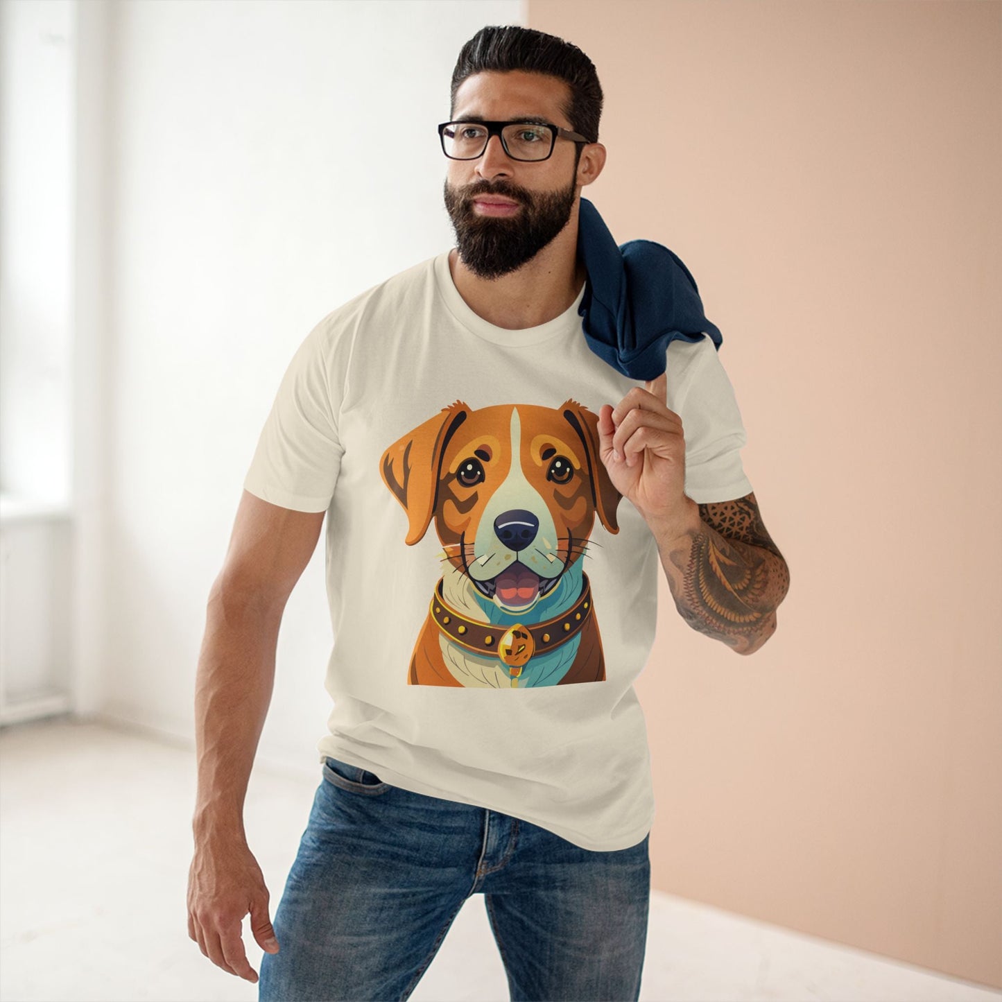 Retro2Nova Unisex Dog Shirt Premium Cotton Tee With Original Art Design Animal Print For Everyday Comfort
