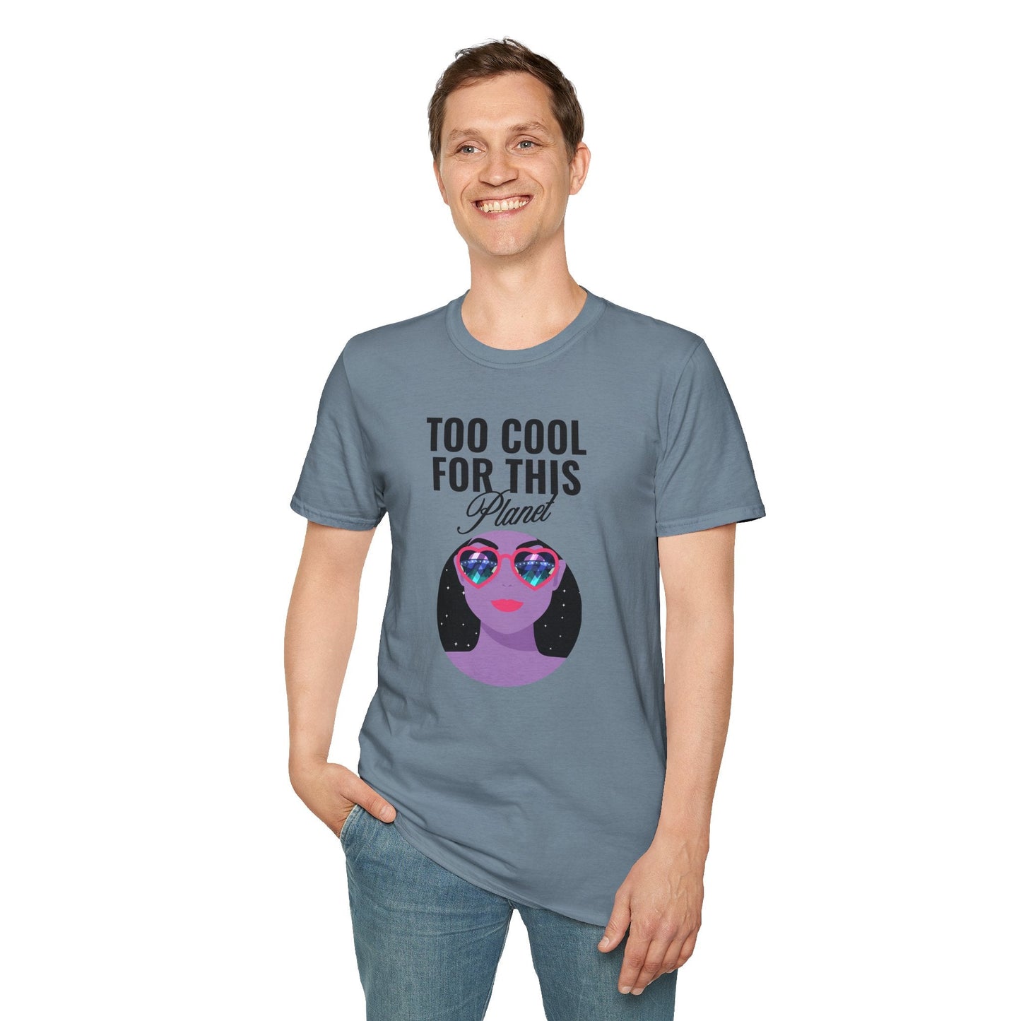 Too Cool For This Planet TShirt  Retro Alien Sunglasses Graphic Tee