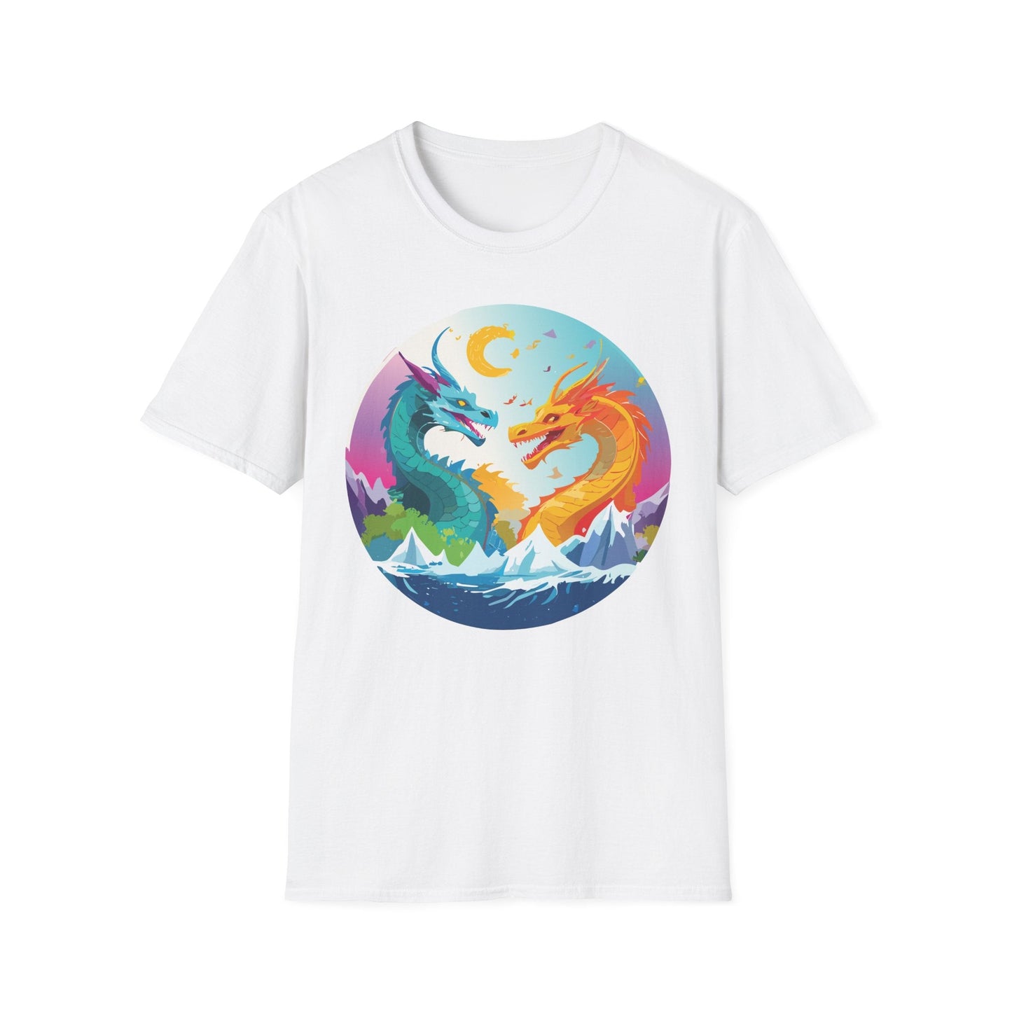 Dragon T Shirt Unisex Gildan Softstyle 64000 Tee Dragon Artwork Animal Print Shirt