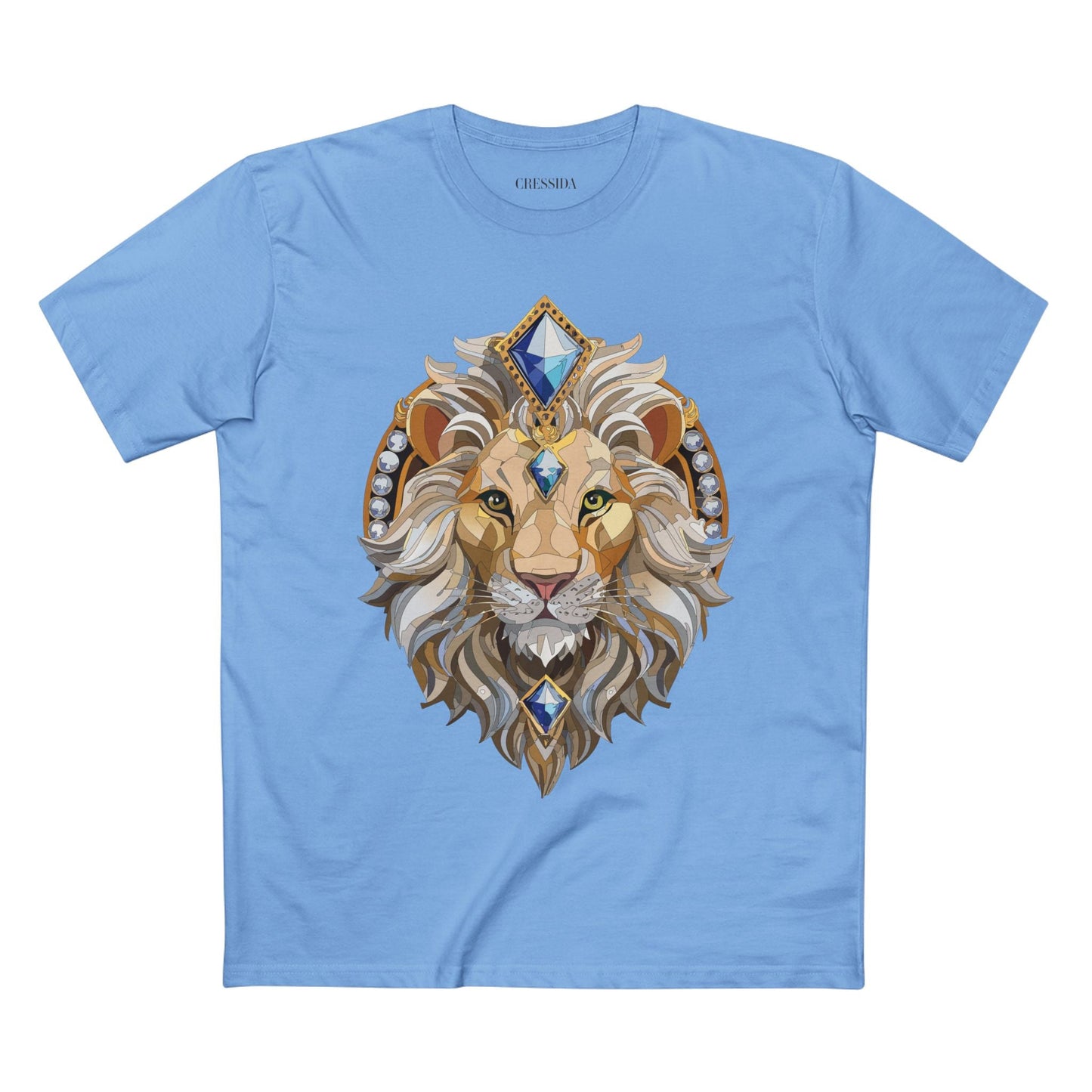 Lion Graphic Unisex 100 Cotton Tee With Unique Animal Golden Medallion Art Design 9