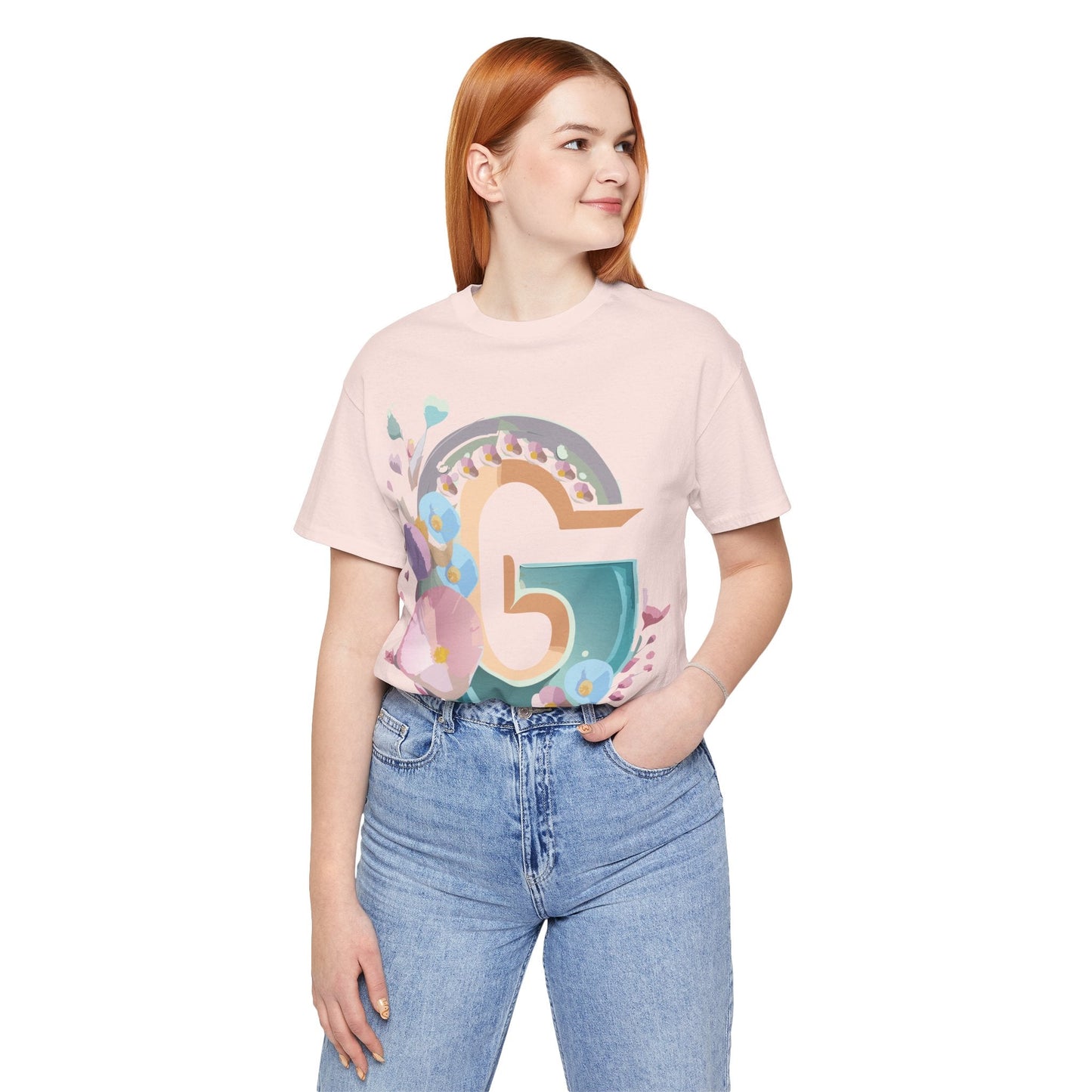 Letter G Graphic Tee Unisex Jersey Short Sleeve From Adelpha Art Design Vintage Inspired Shirt