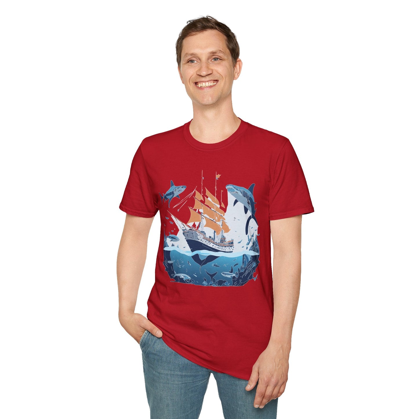 Ocean Graphic Unisex Softstyle Cotton Tee 18
