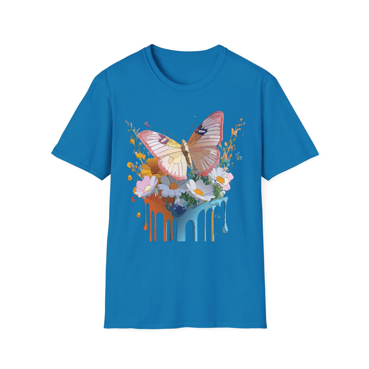 Butterfly Floral Drip Graphic Tee Unisex 100 Cotton Gildan T-Shirt