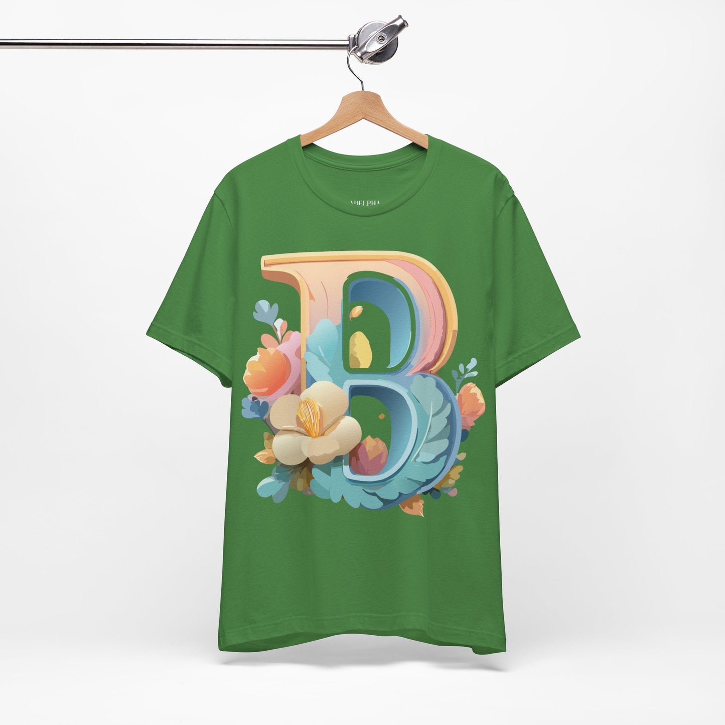 Letter B Graphic Tee Unisex Jersey Short Sleeve With Vintage Inspired Artwork By Adelpha