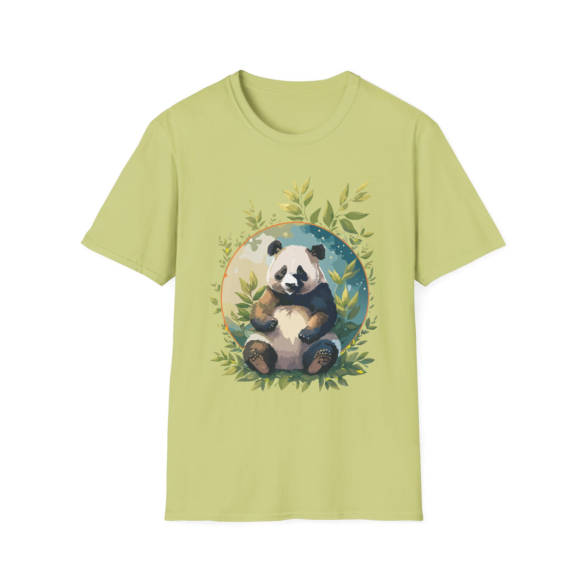 Panda with Leaves T-Shirt | Cute Panda Illustration Tee
