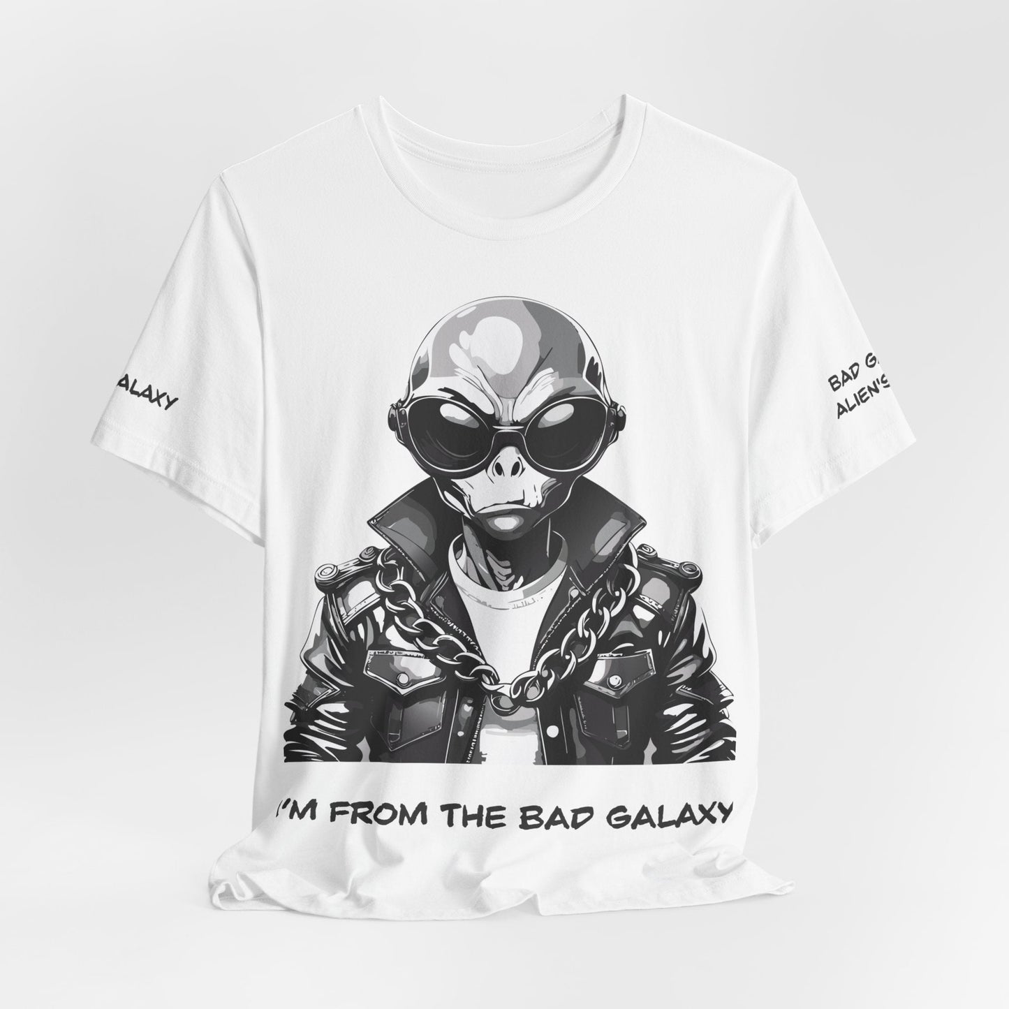 Bad Galaxy Alien Tee Shirt Made To Order 100 Percent Cotton Lightweight Eco Friendly Inks