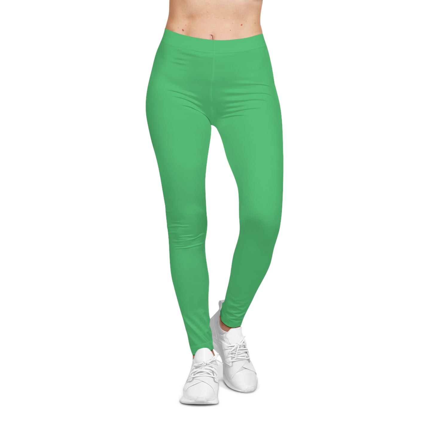 Emerald Green Color Women's Poly-Span Casual Leggings XS-2XL