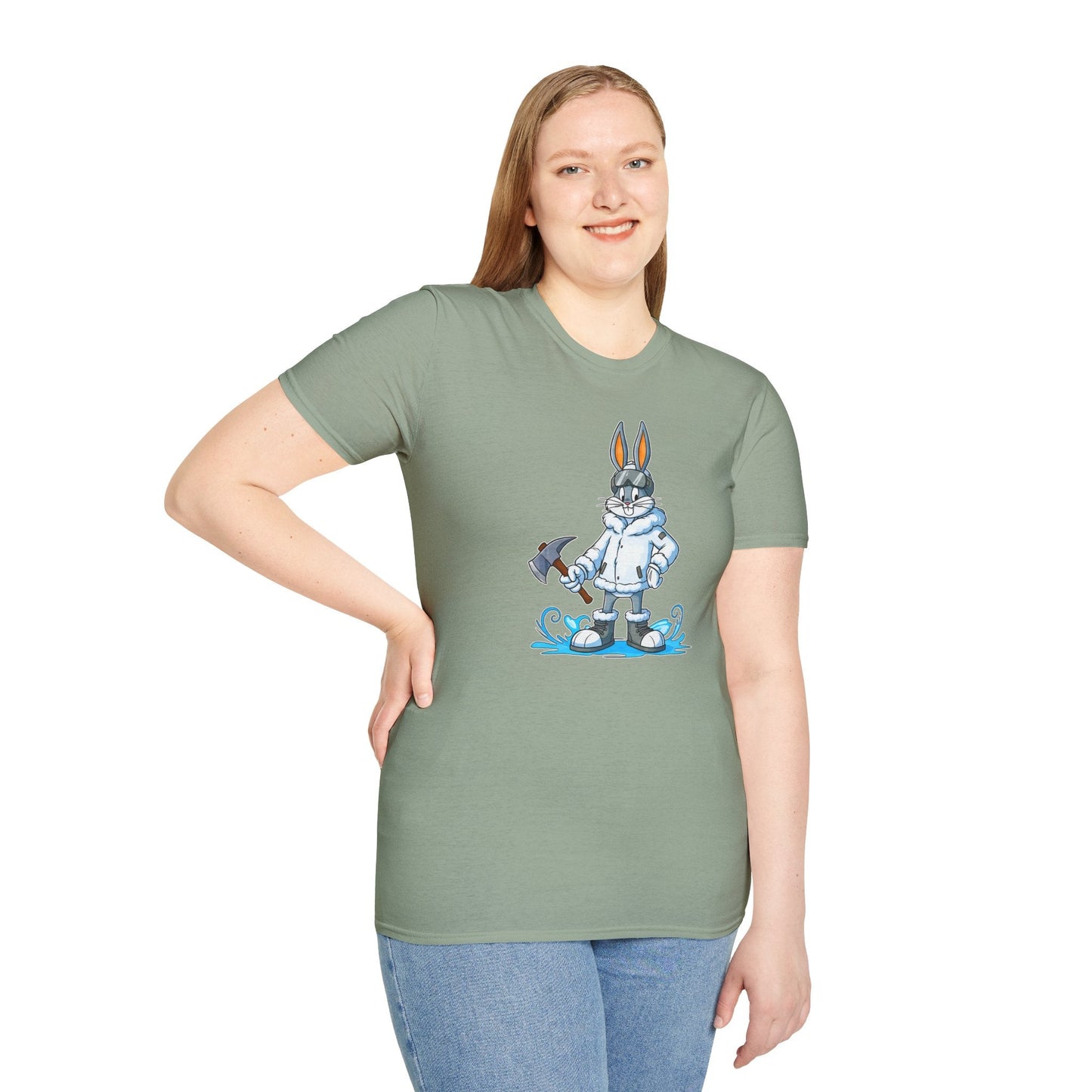 Cartoon Bunny Graphic Unisex Cotton Animal Animation Artwork Design Tee 25