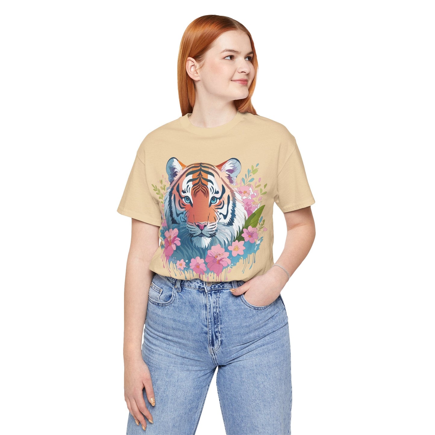 Tiger Graphic Tee Unisex Short Sleeve Jersey From Adelpha Vintage Inspired Artwork