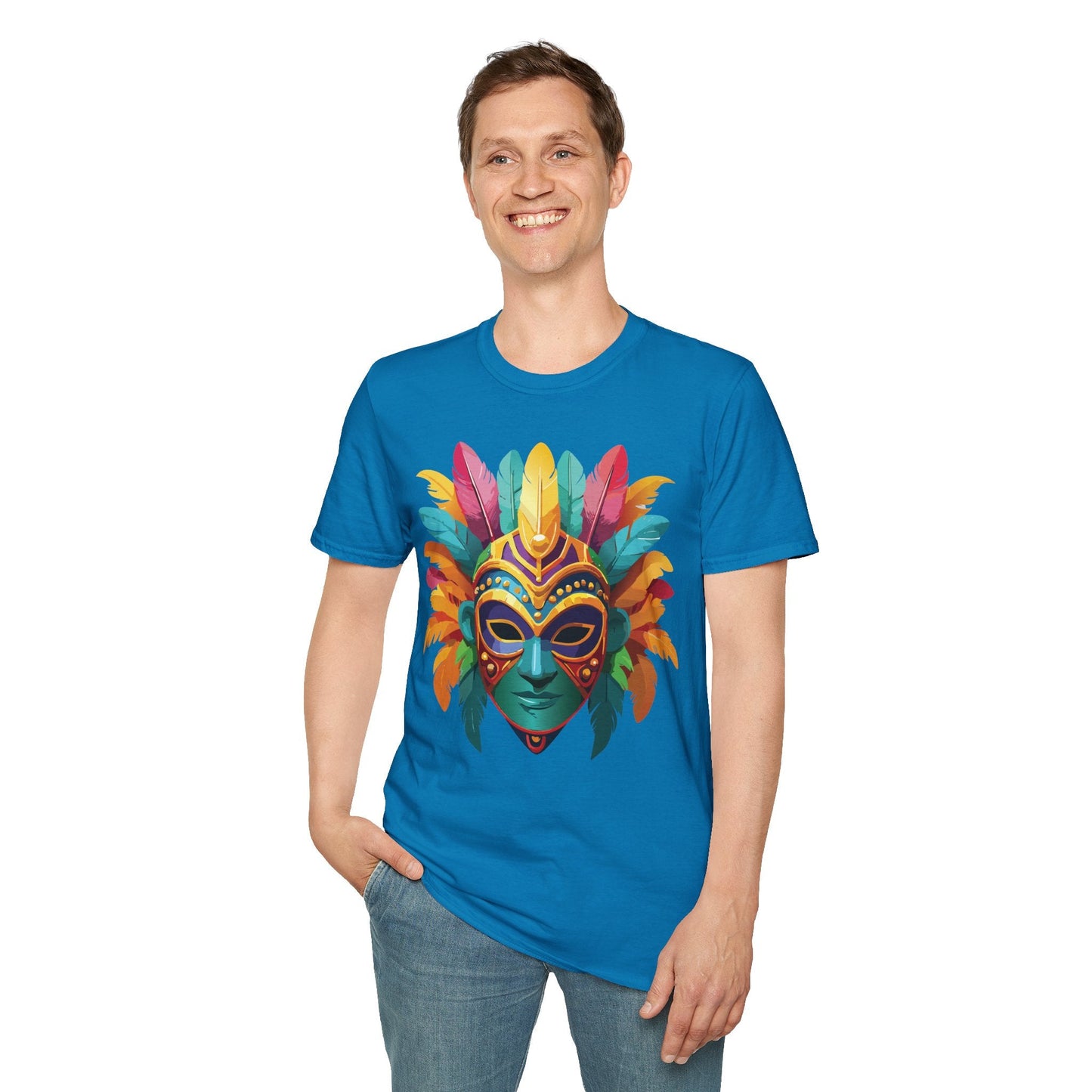 Mask Graphic Unisex Cotton Masquerade Design Artwork Tee 1