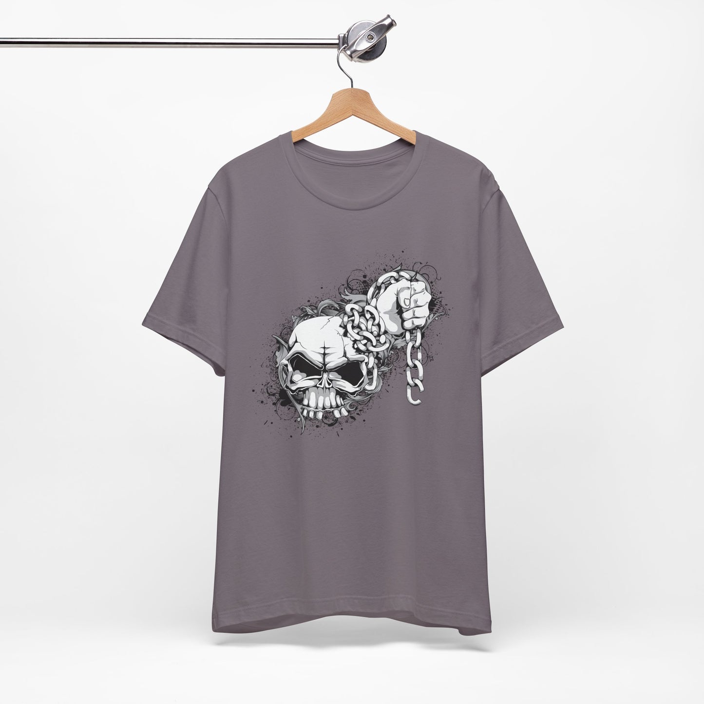 Chain Skull Graphic Design Tee, Skull Shirt, Vintage Tees, Art Design T-Shirt, Vintage Graphic Tee, Art Shirts with Skulls
