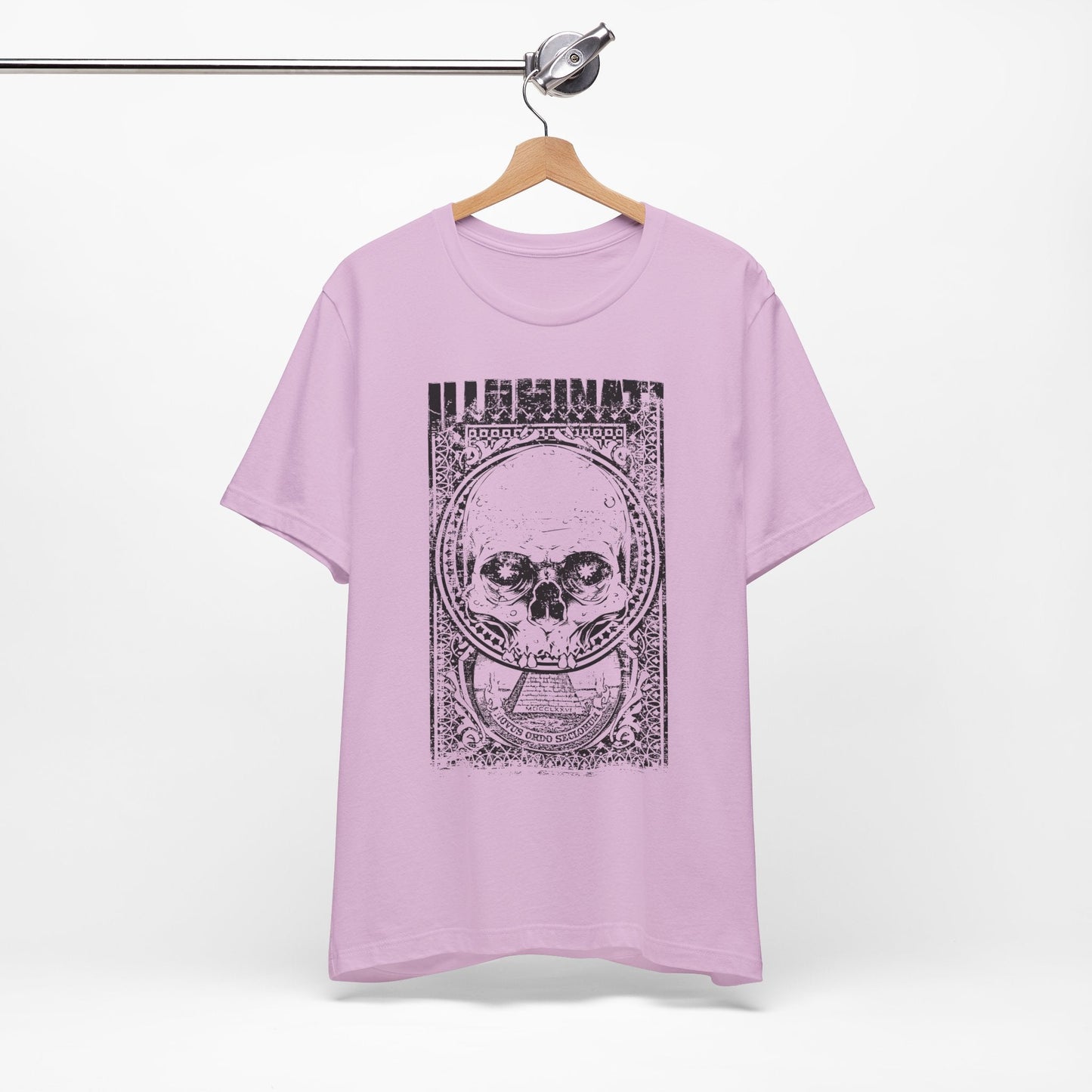 Skull Circle Graphic T-Shirt Vintage Etching Illustration Art Design Tee A-9