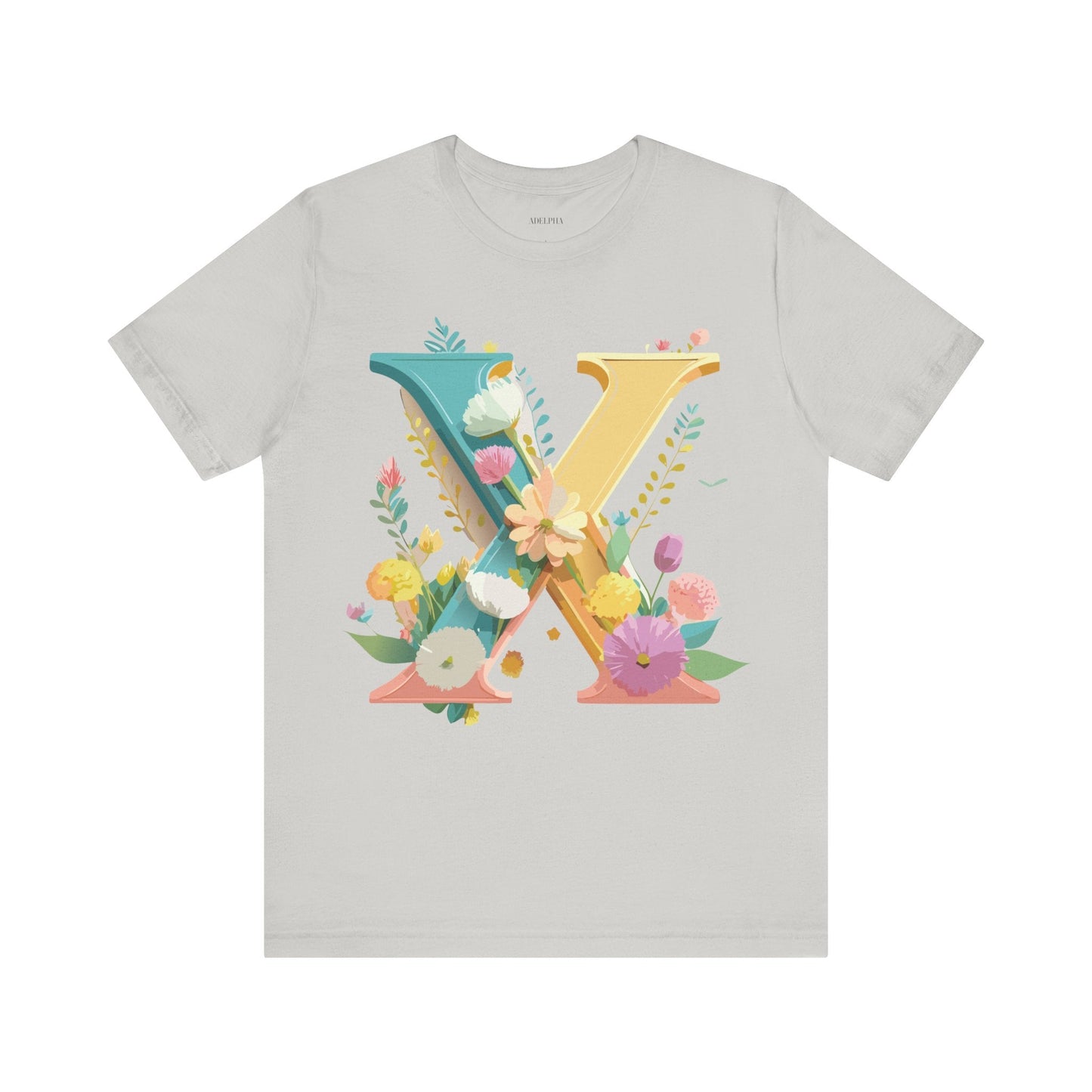 Letter X Shirt Unisex Graphic Tee Premium Vintage Inspired Adelpha Artwork Short Sleeve