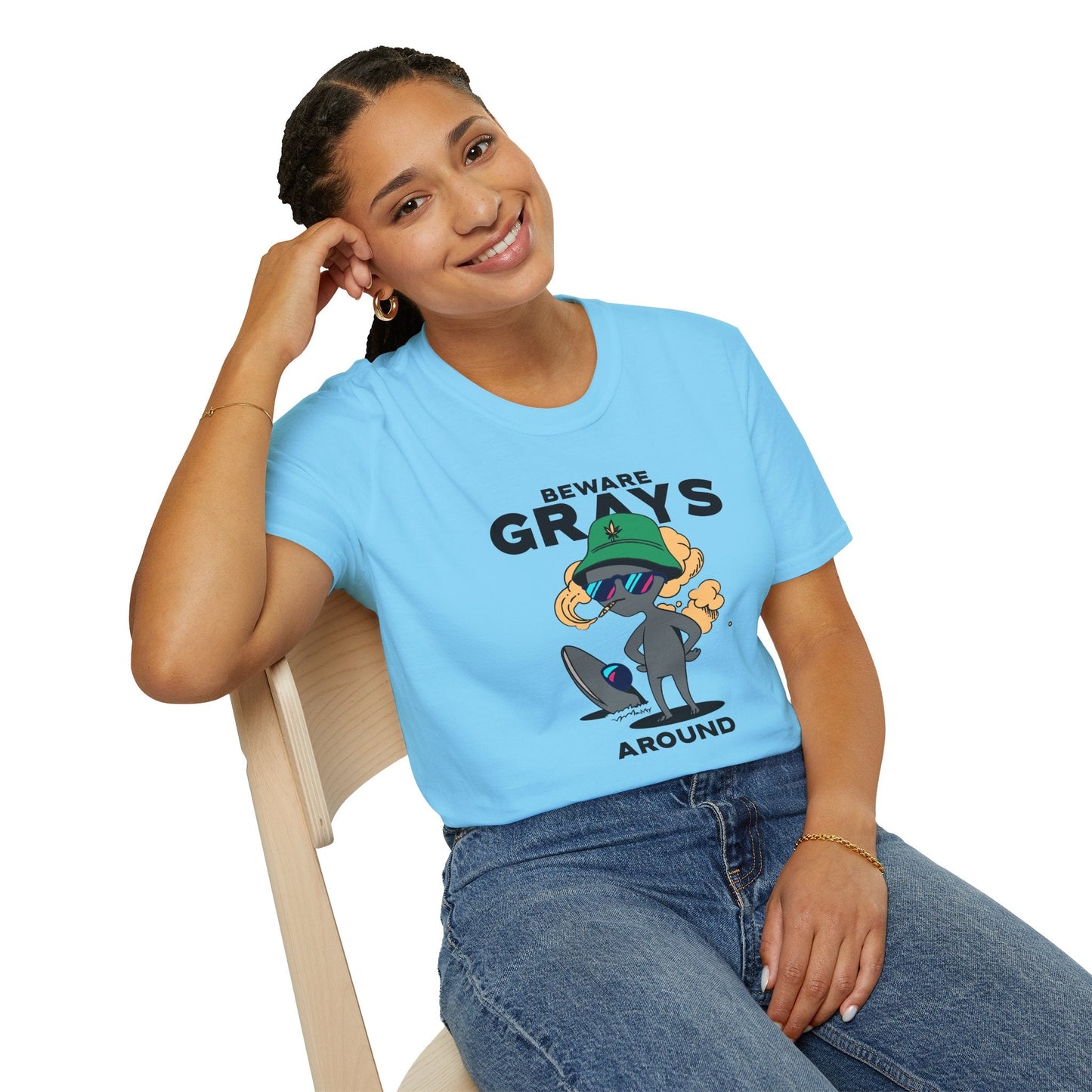 Funny Aliens UFO Graphic Unisex Cotton T-Shirt  18