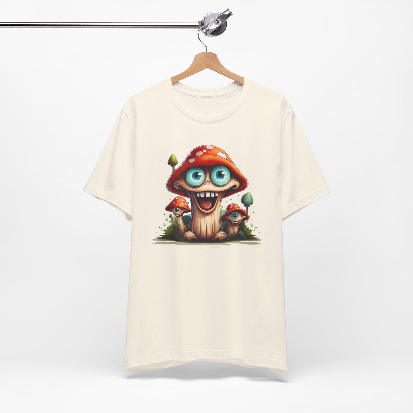 Cute Mushroom Graphic Tee, Fun Cartoon Shirt, Funny Mushroom Shirt, Cute Cartoon Tees, Graphic T-Shirt, Art Design T-Shirt