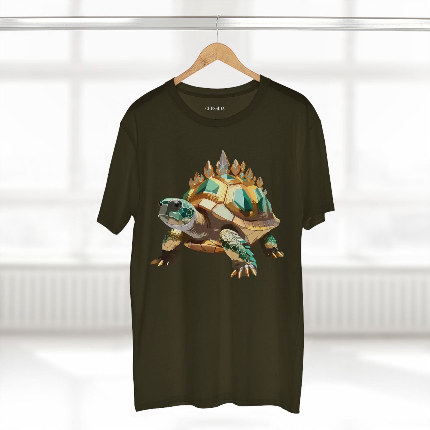Turtle Graphic Unisex 100 Cotton Tee With Unique Animal Golden Medallion Art Design 34
