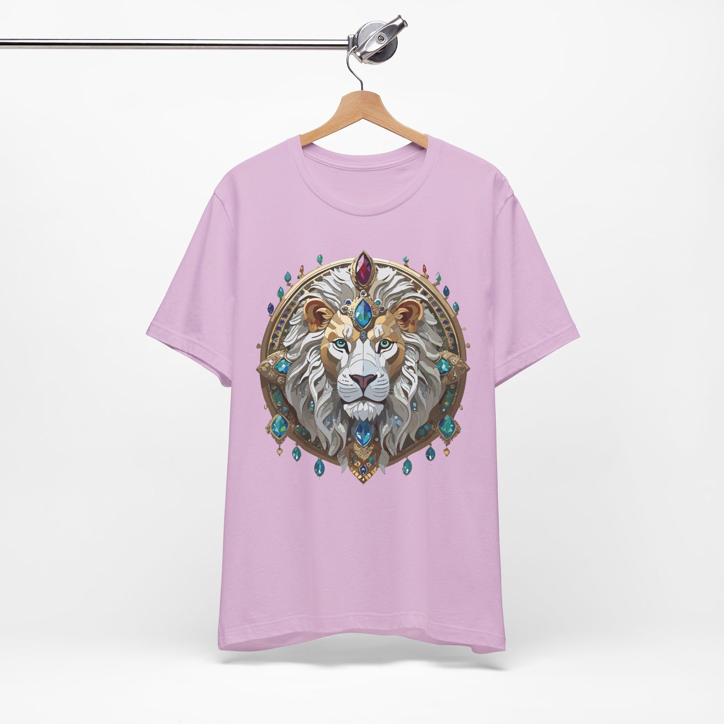 Unisex Lion Graphic Tee, Animal Shirt, Tee Shirt with Lion, Medallion T-Shirt, Animal Medallion Tees