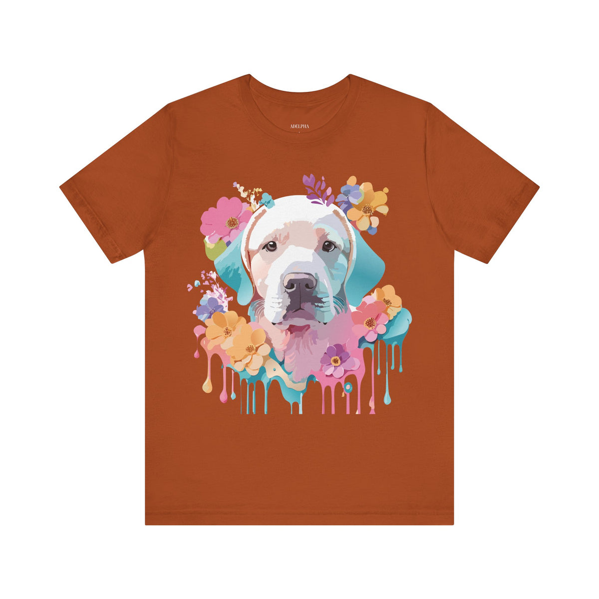 Dog Graphic Unisex Cotton Bella+Canvas Tee with Art Animal Design e114
