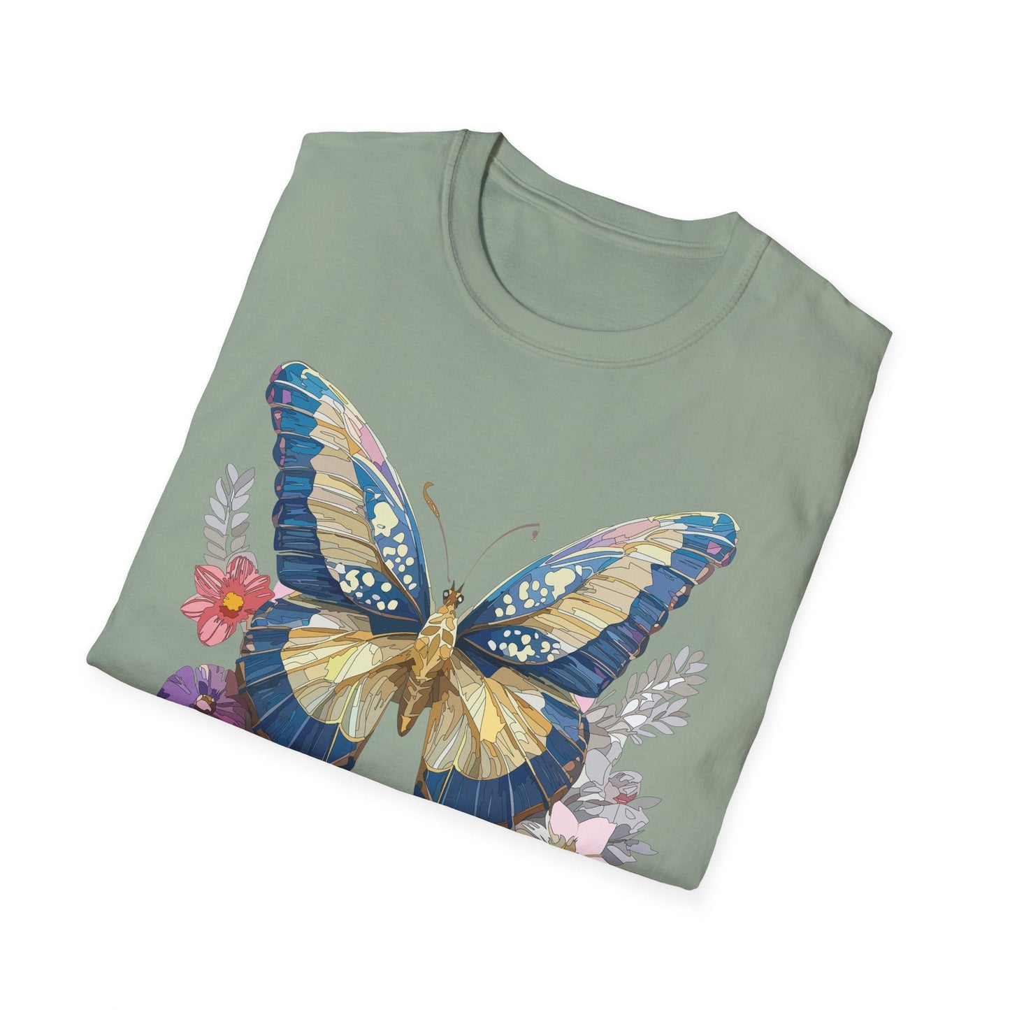 Butterfly Unisex Short Sleeve Tee Shirt Gildan Softstyle 64000 Monarch Design Graphic Tee