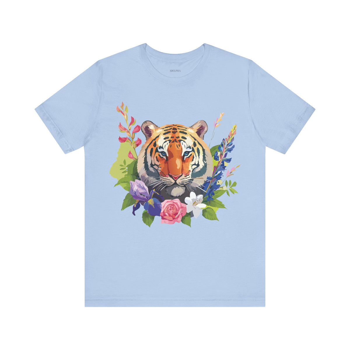 Tiger Graphic Unisex Cotton Bella+Canvas Tee with Art Animal Design d94
