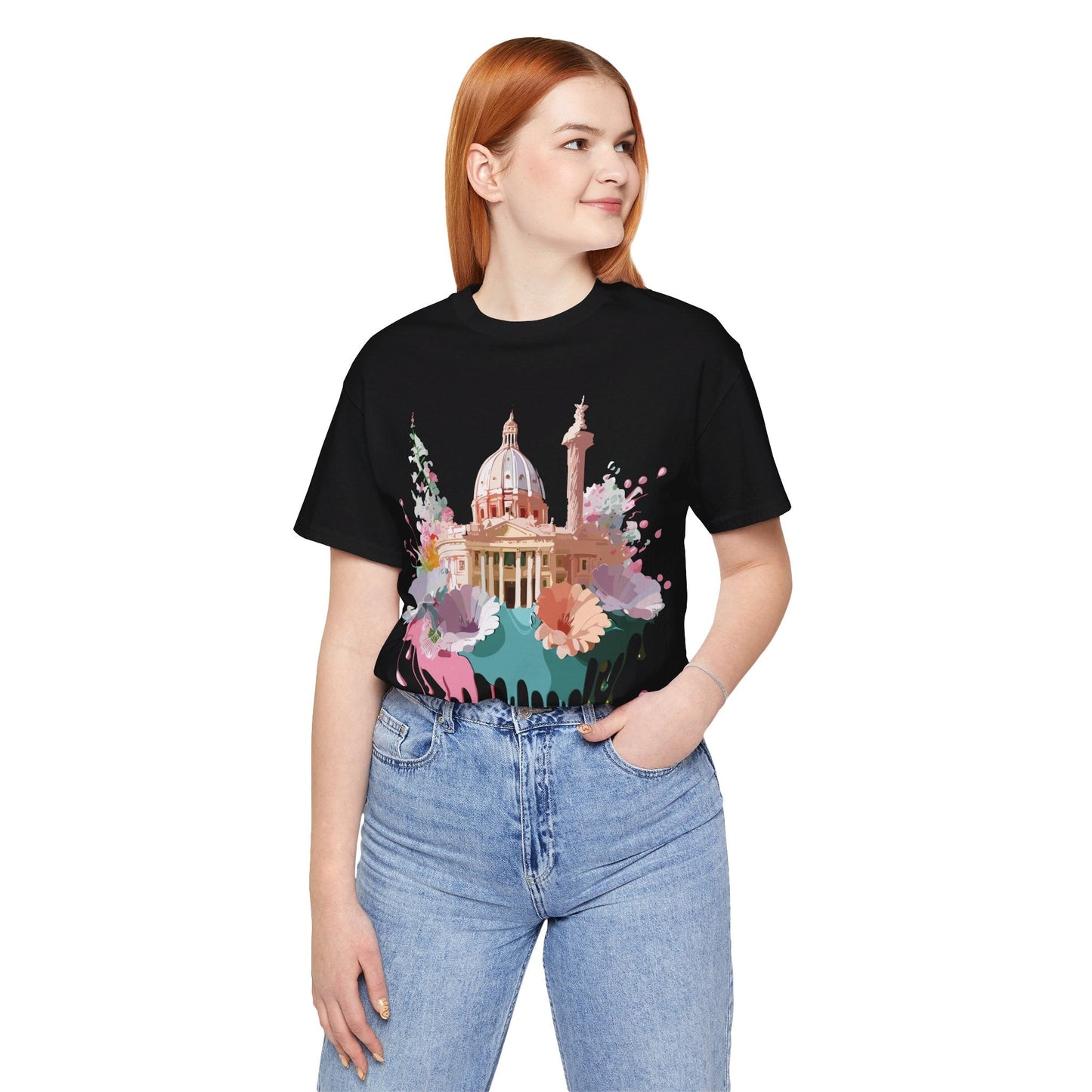 Tourist Shirt Rome Graphic Tee Unisex Jersey Short Sleeve Art Design By Adelpha Artwork