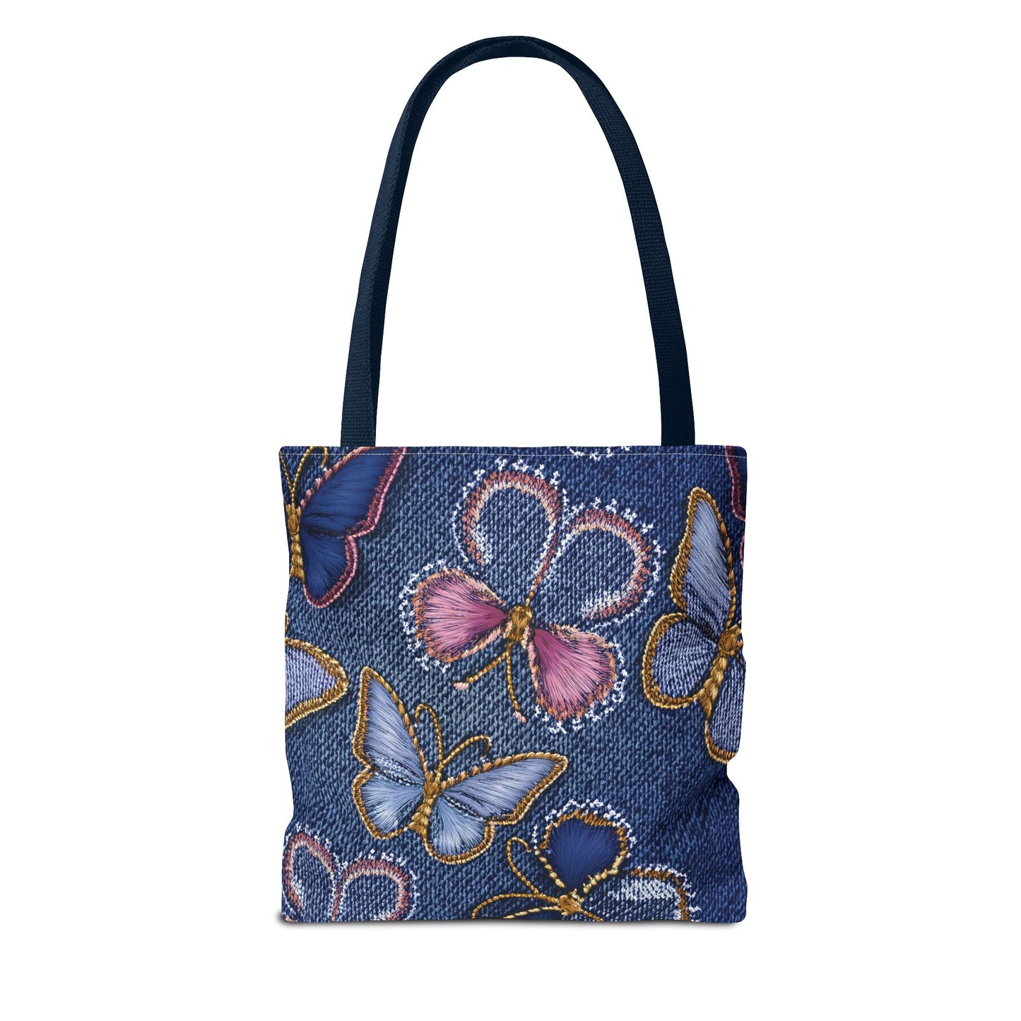 Denim Fabric Imitation Print Unisex Canvas Bag Poly Spun 3 Sizes Tote Bag 179