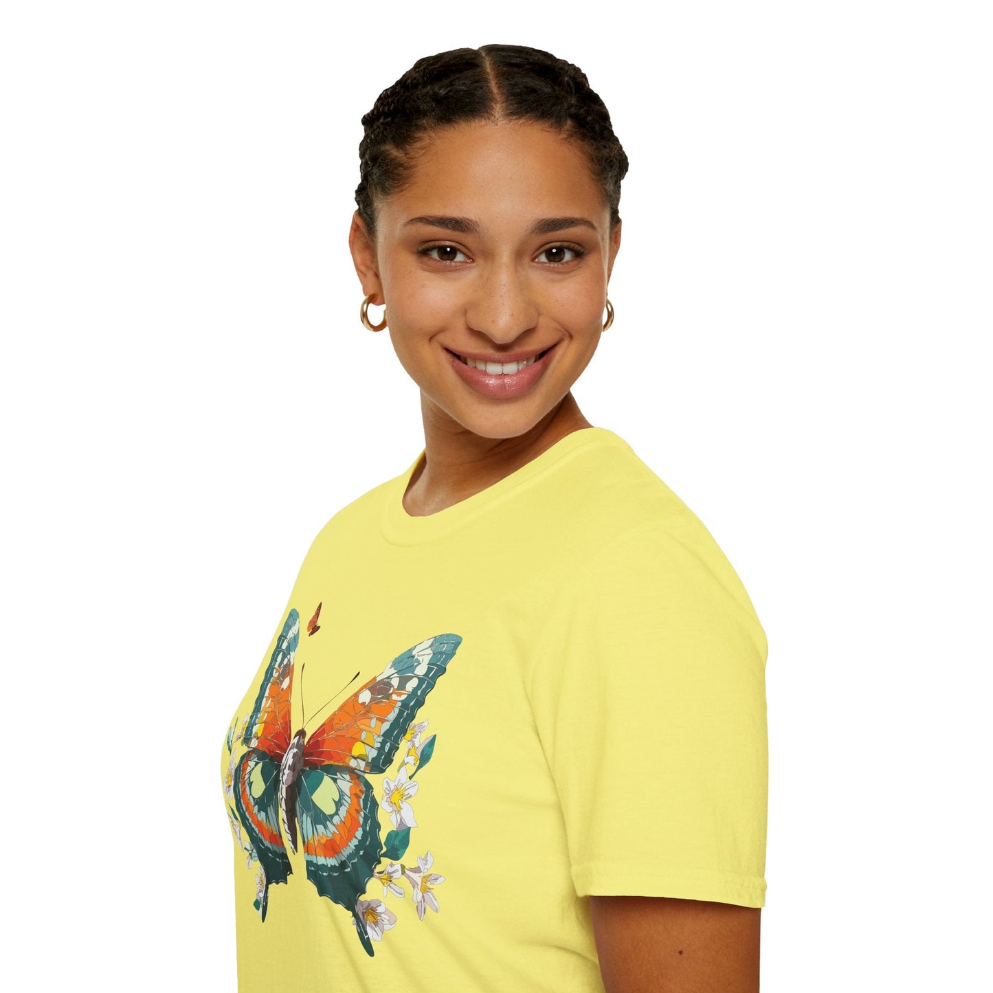 Butterfly T Shirt Unisex Softstyle Gildan 64000 100 Percent Ring Spun Cotton Monarch Tee