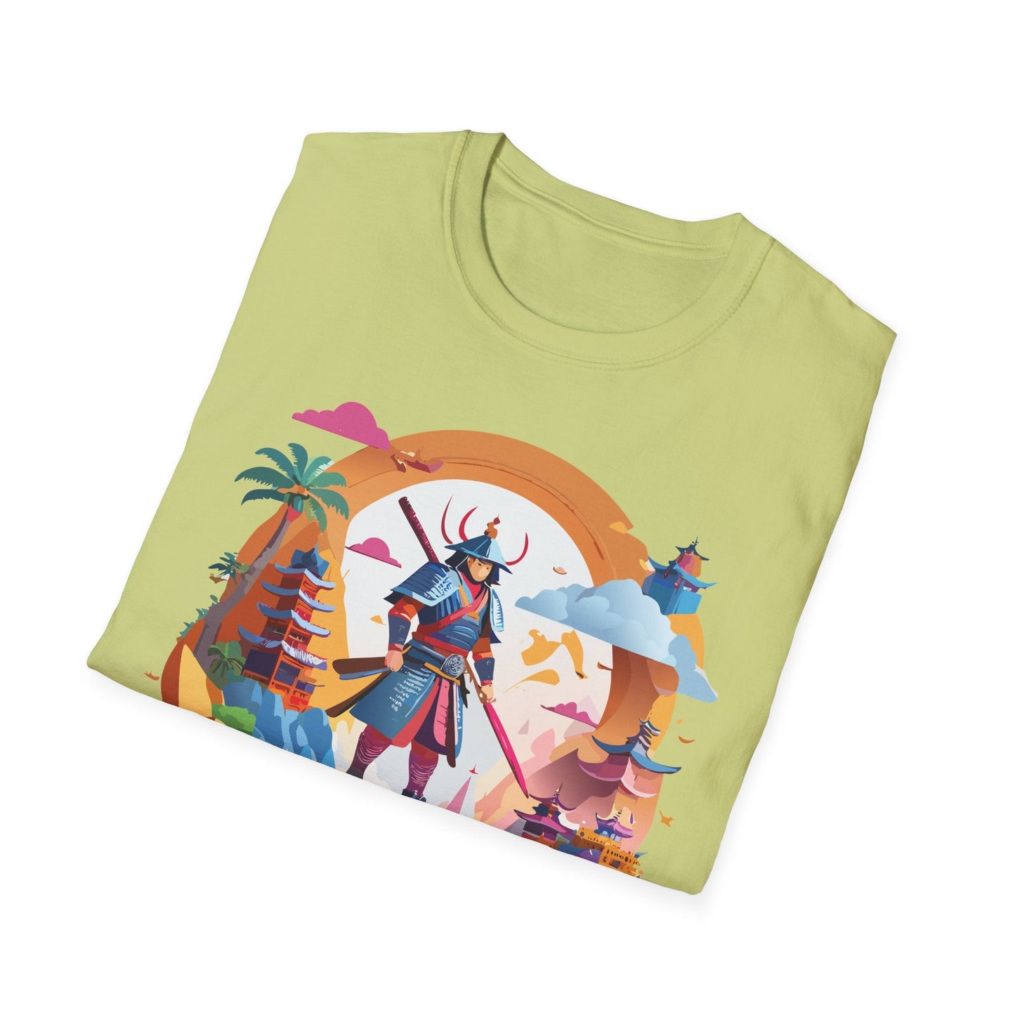 Samurai T Shirt Unisex Gildan Softstyle 64000 100 Percent Ring Spun Cotton Lightweight Tee
