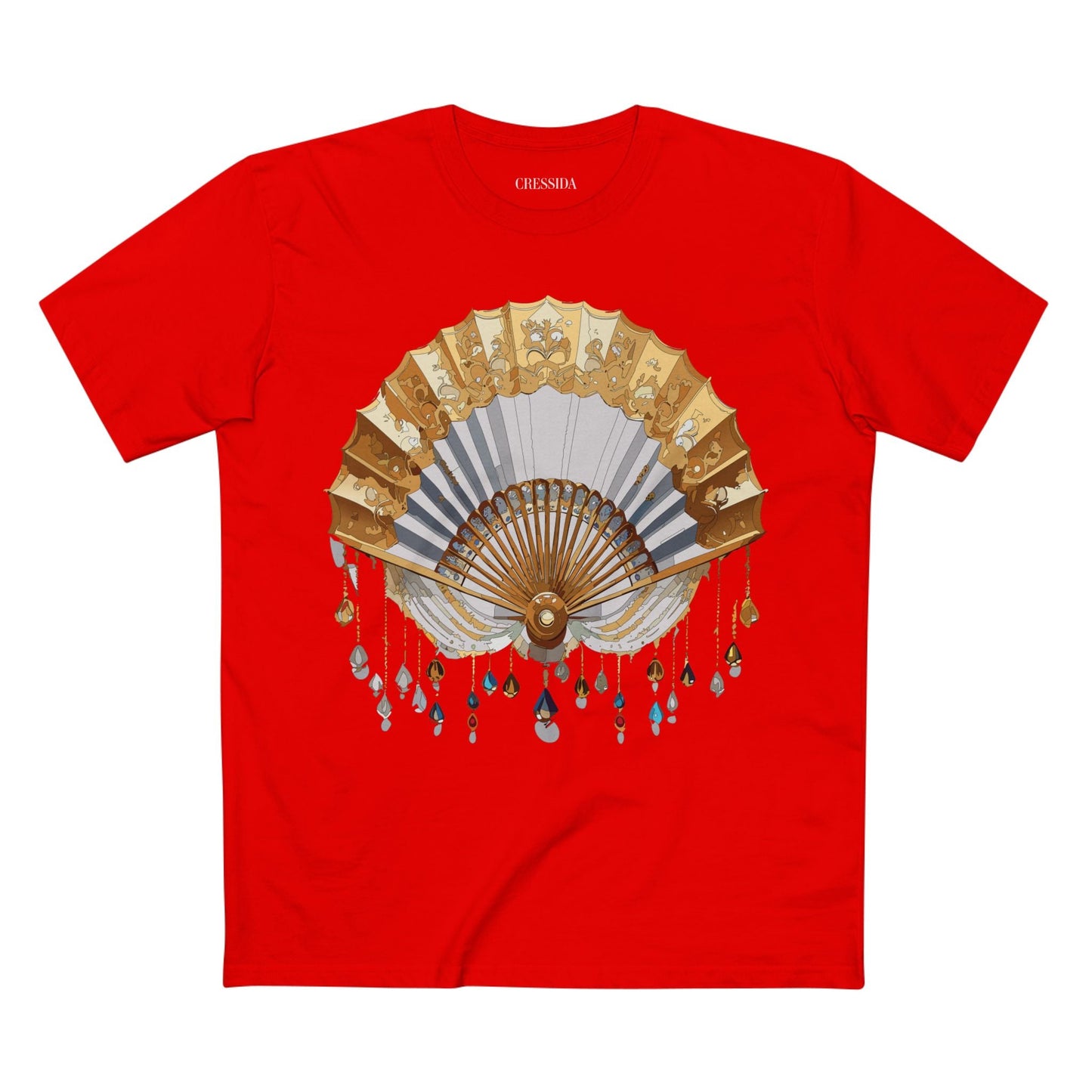 Antique Fan Graphic Design T-Shirt Unisex 100 Cotton Floral Carnival Artwork Tee 13