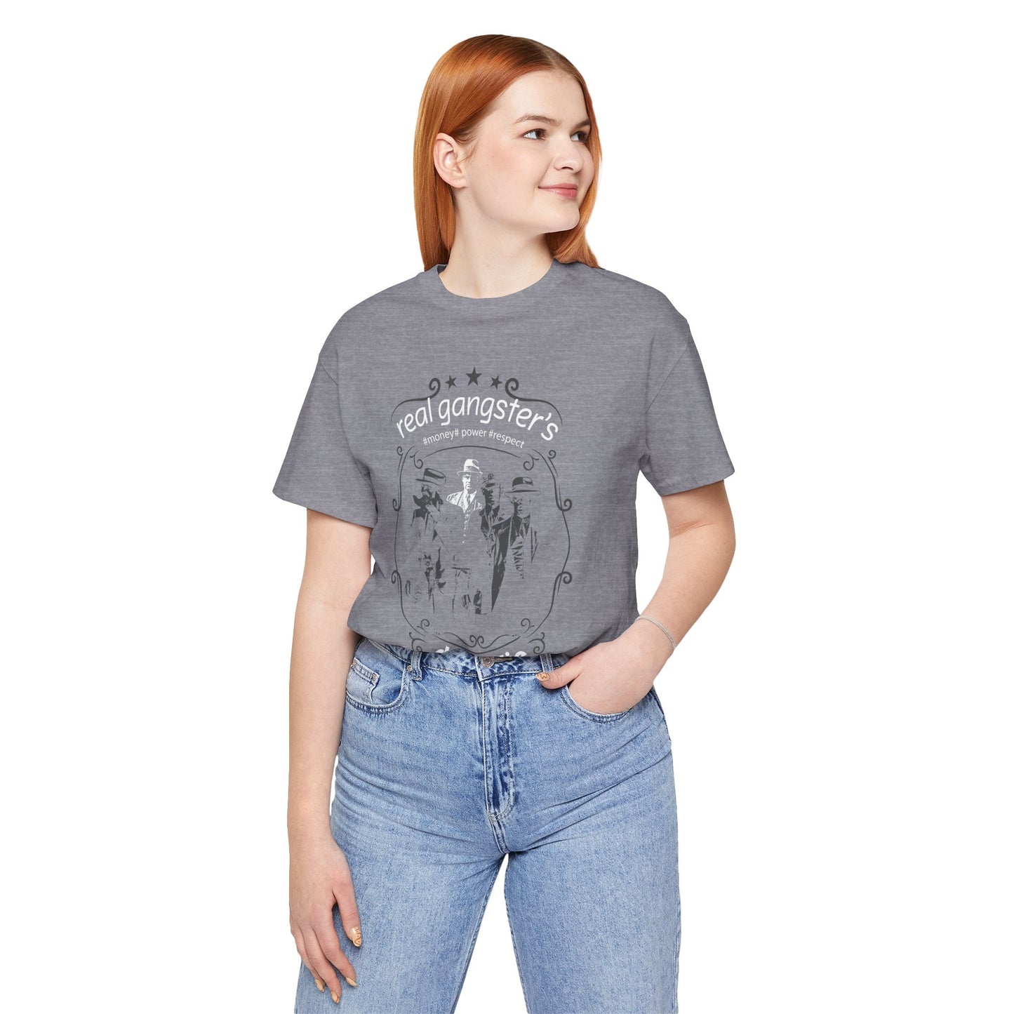 Real Gangsters Don't Die T-Shirt Vintage Outlaw Illustration Retro Biker Tee A-3