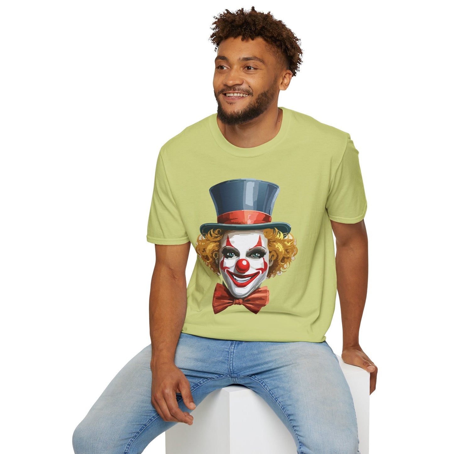 Clown Shirt T Shirt With Clown Funny Man Circus Shirt Scary Man Tee Unisex Gildan Softstyle 64000