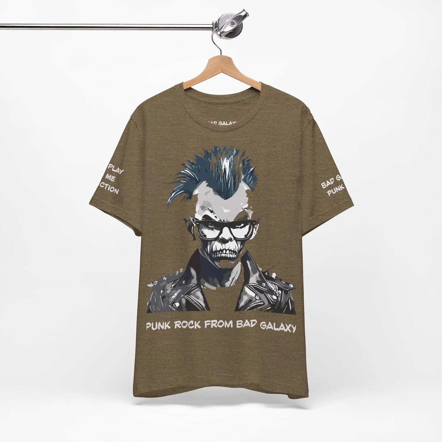 Punk Rock Tee Shirt From Bad Galaxy 100 Percent Cotton Eco Friendly Inks Made To Order USA Designed