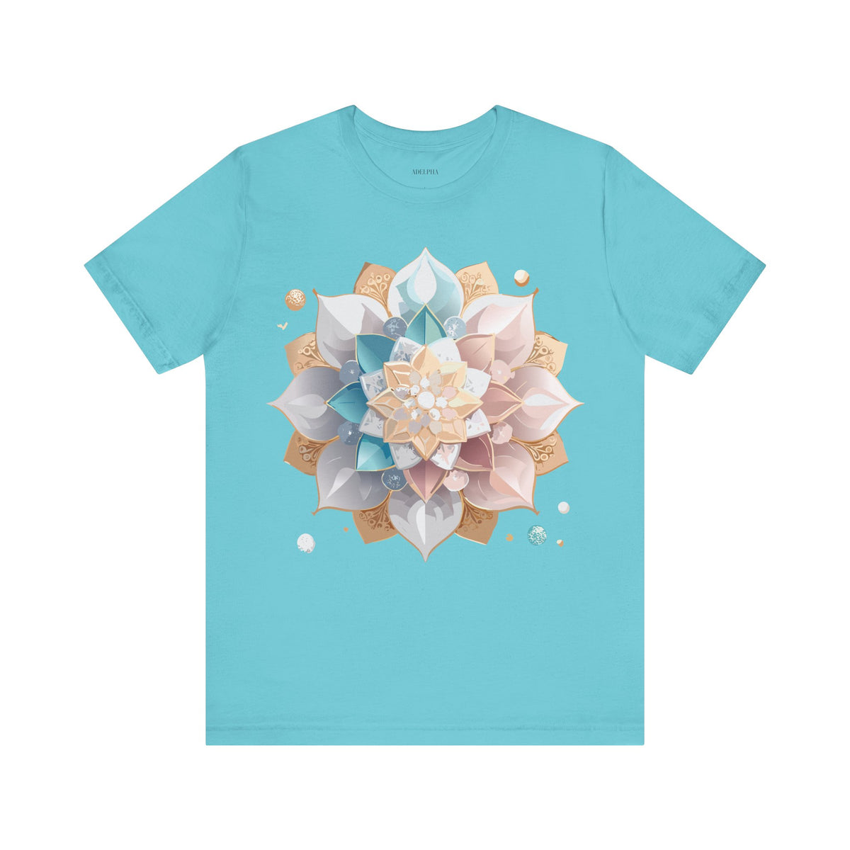 Mandala Graphic Unisex Cotton Bella+Canvas Tee with Floral Art Design d22