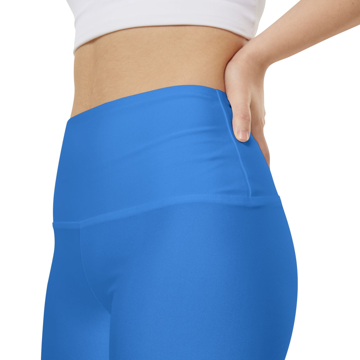 Bright Ocean Blue Women's Workout Shorts — Solid High-Waist Biker Shorts for Exercise & Everyday Wear