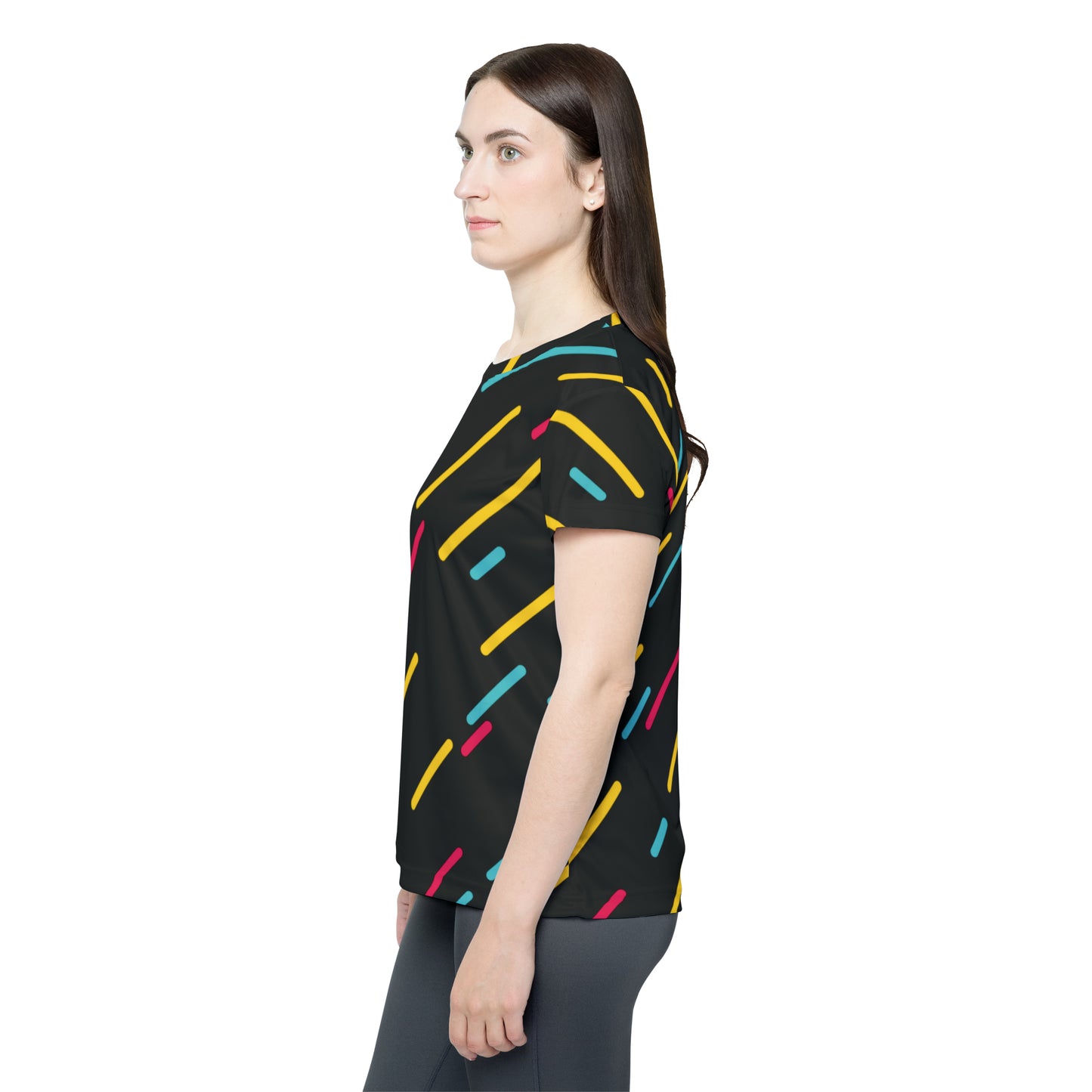 Poly Jersey Tee Shirt with abstract prints