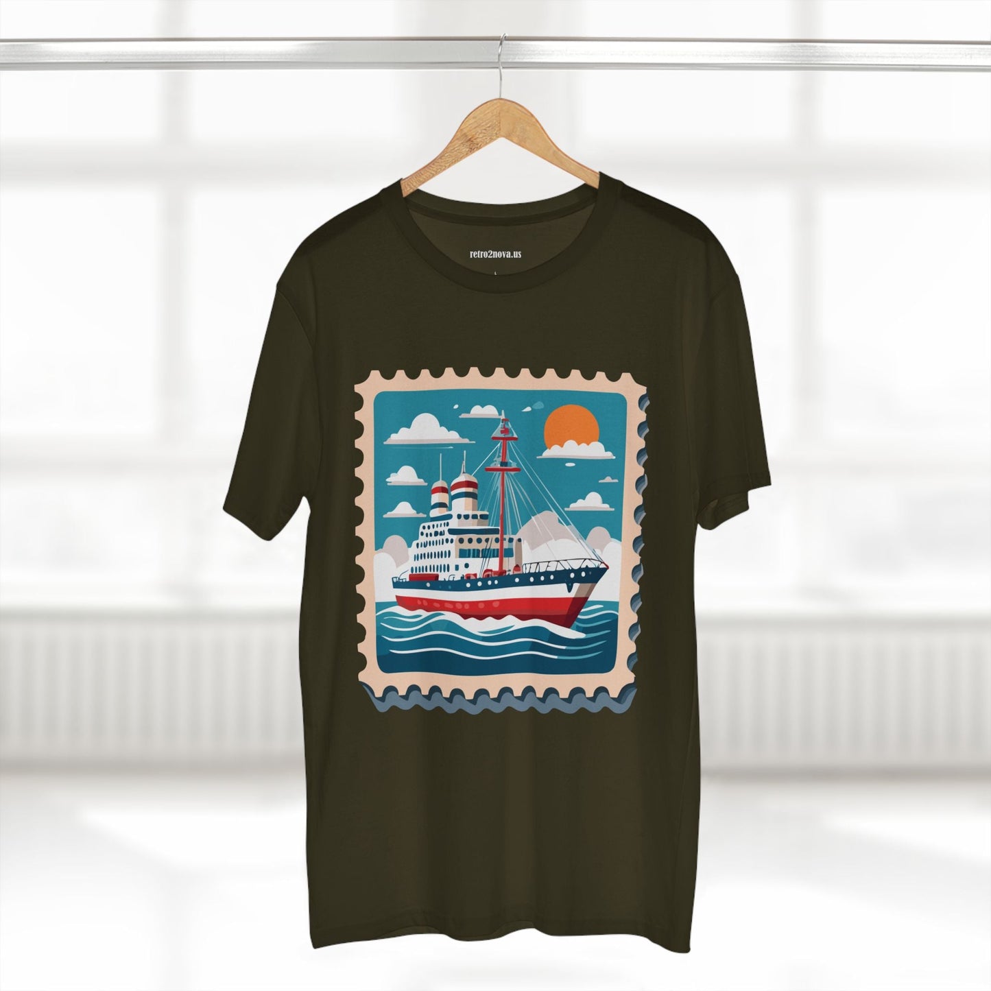 Stamp Shirt Postage Stamp Tee Unisex Premium Cotton Art Design From Retro2Nova Collection PS47