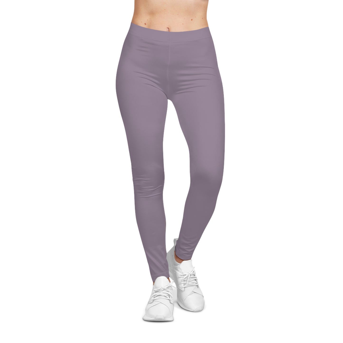 Dusty Purple Color Women's Poly-Span Casual Leggings XS-2XL