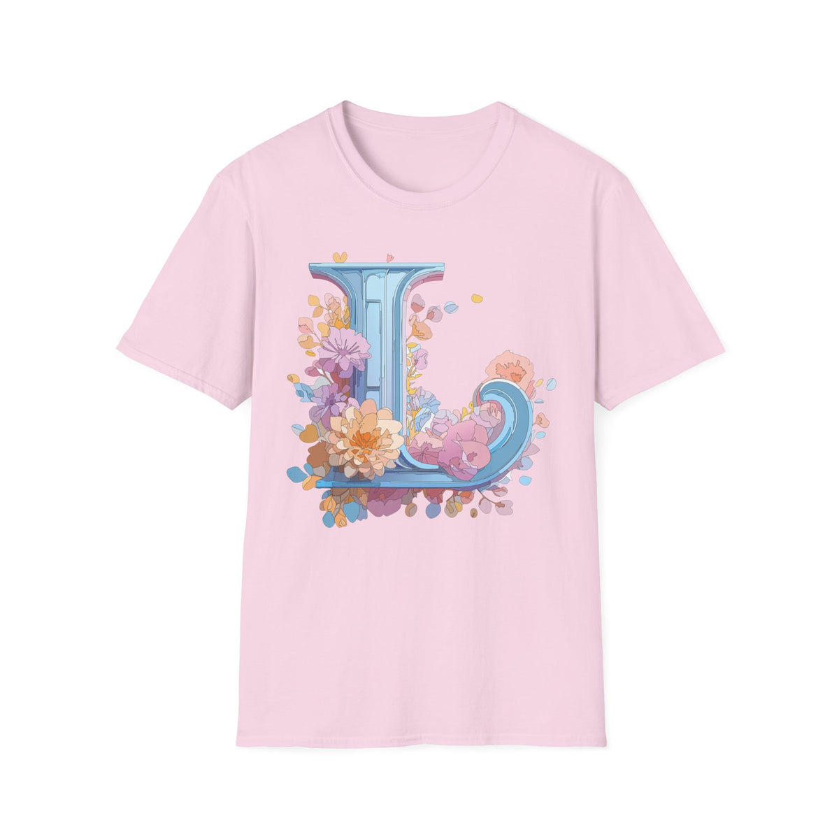Floral Letter L T-Shirt | Monogram Initial Tee