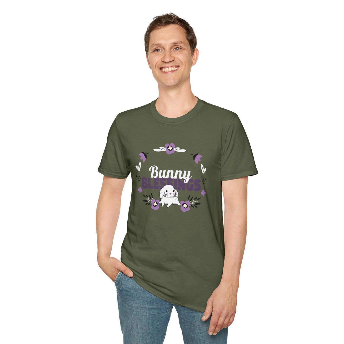 Easter Bunny T Shirt Unisex Gildan Softstyle 64000 Tee With Easter Signature Design