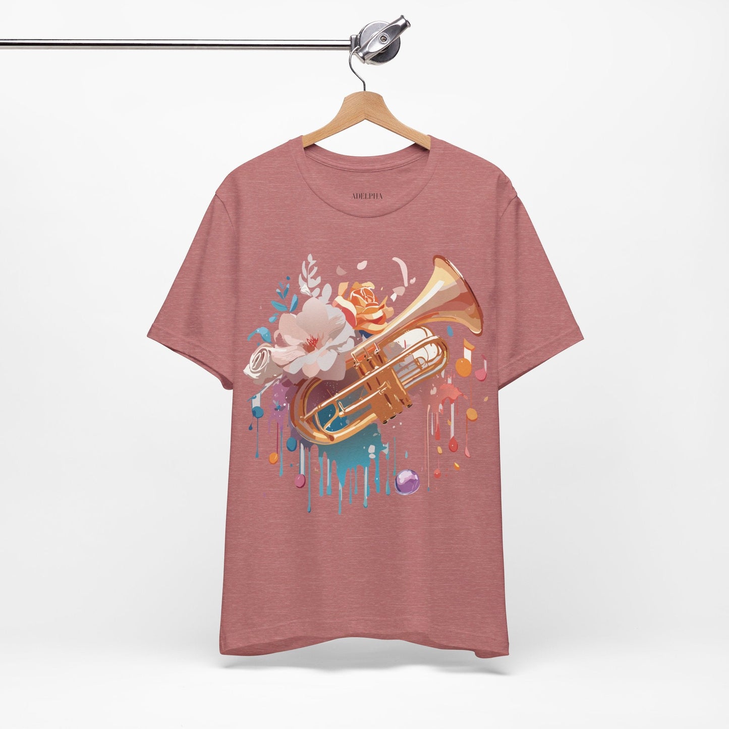 Music Graphic Unisex 100 Cotton Vintage Art with Musical Elements Tee 138