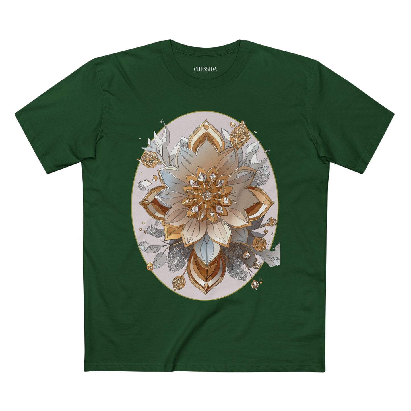 Floral Graphic T-Shirt Unisex 100 Cotton Art Design with Antique Flowers Tee 25