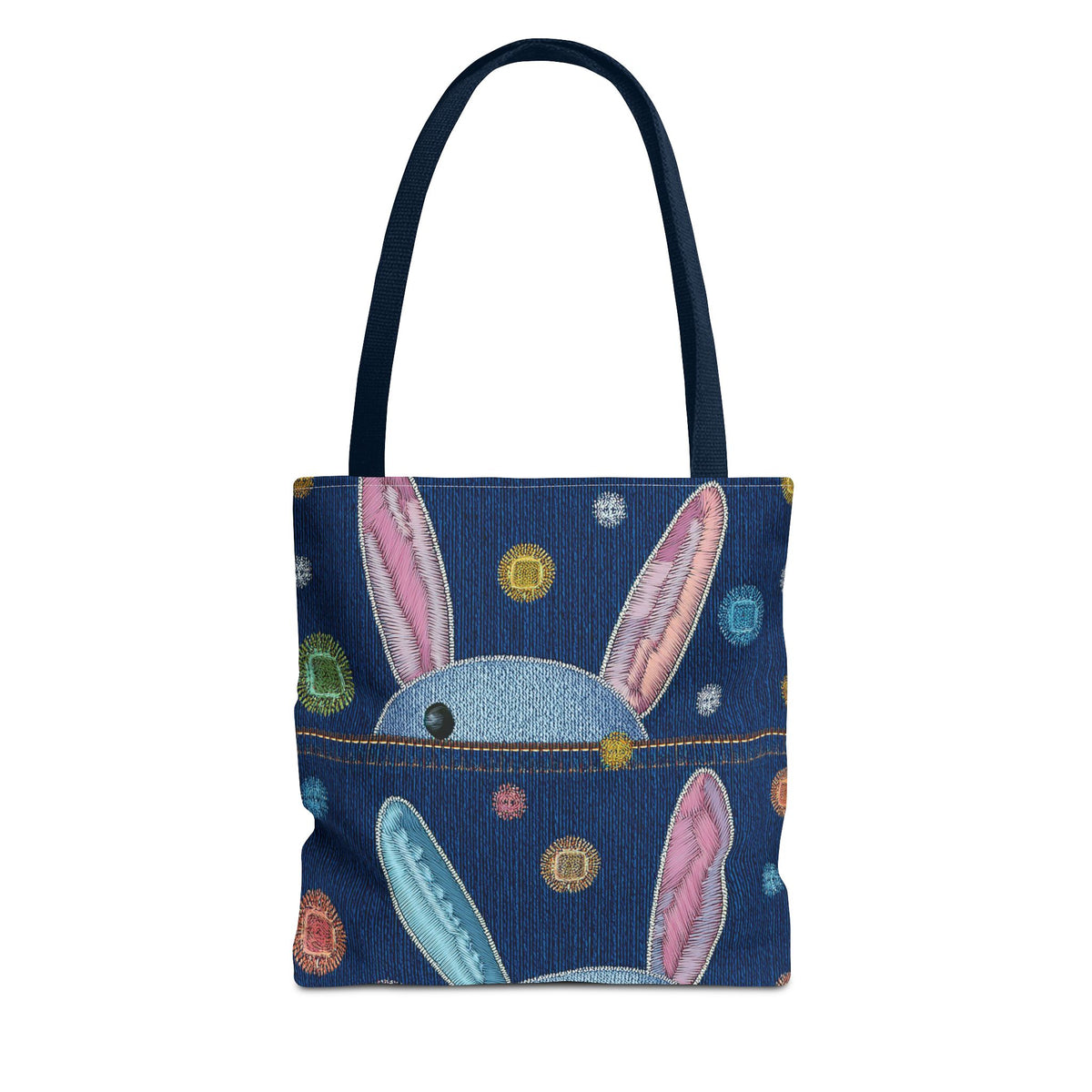 Denim Fabric Imitation Print Unisex Canvas Bag Poly Spun 3 Sizes Tote Bag 192-1